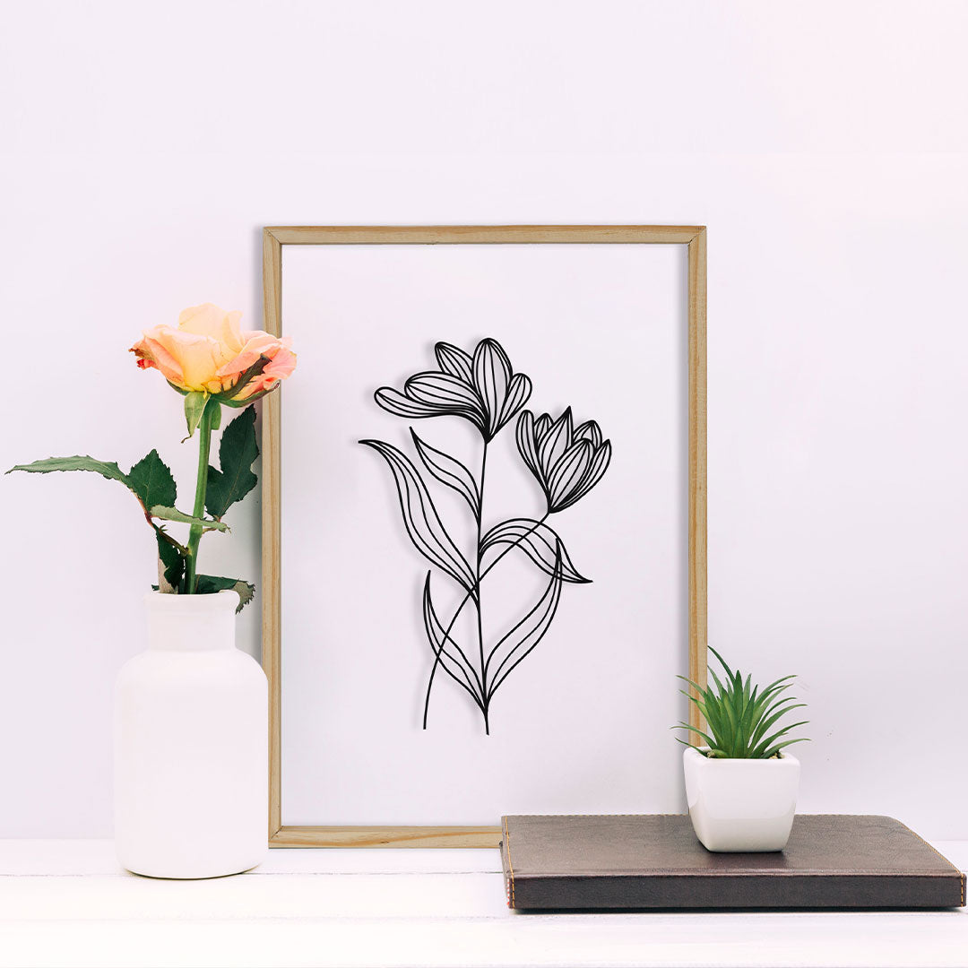 Flowers with Leaf Acrylic Frame