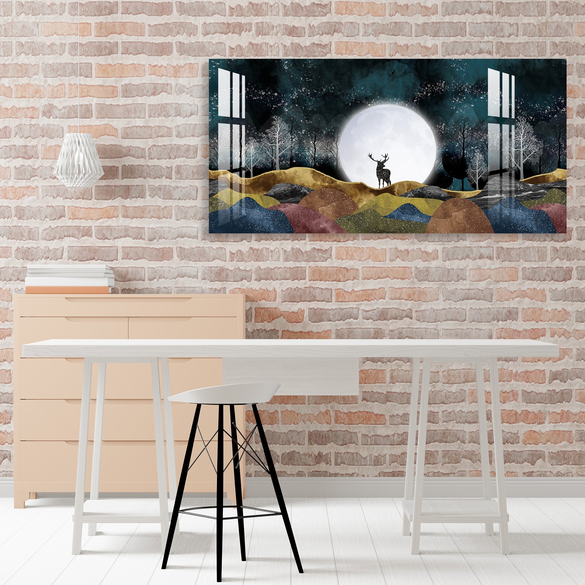 Moonlight Forest Acrylic Wall Art - 29.5X14.5 Inch / 3MM