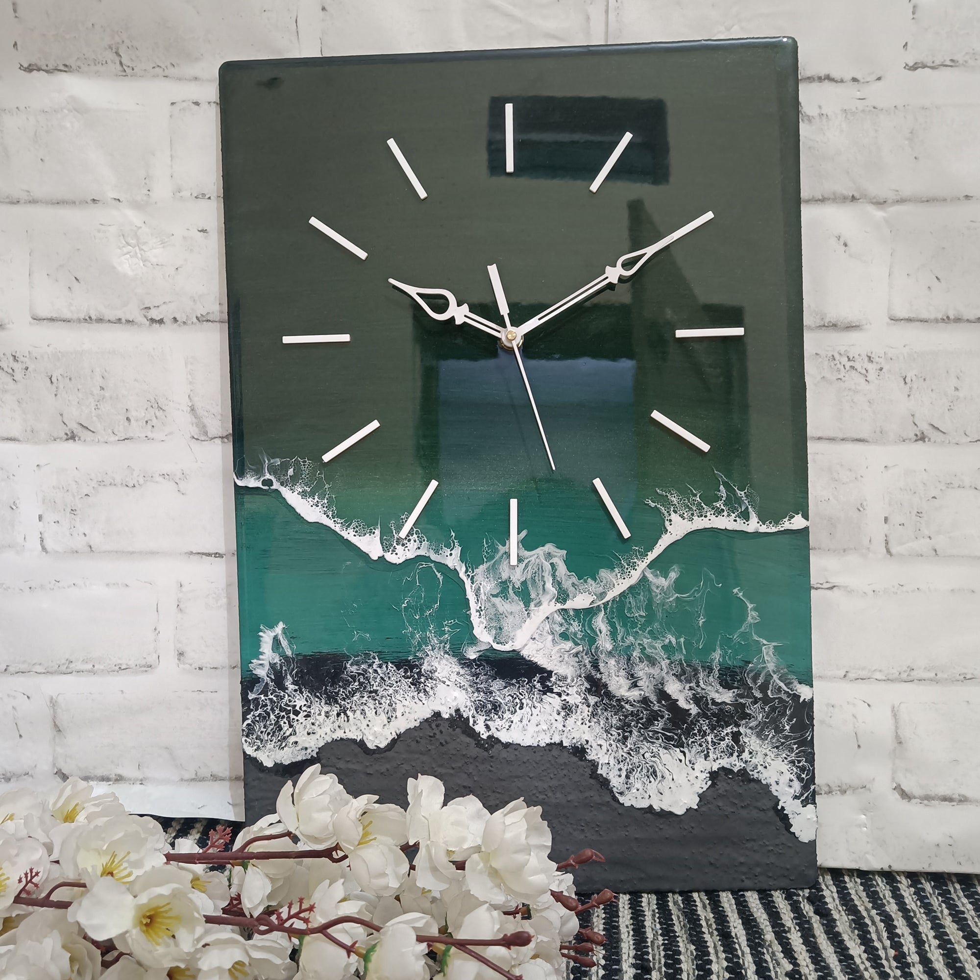 Multi Waves Epoxy Resin Wall Clock