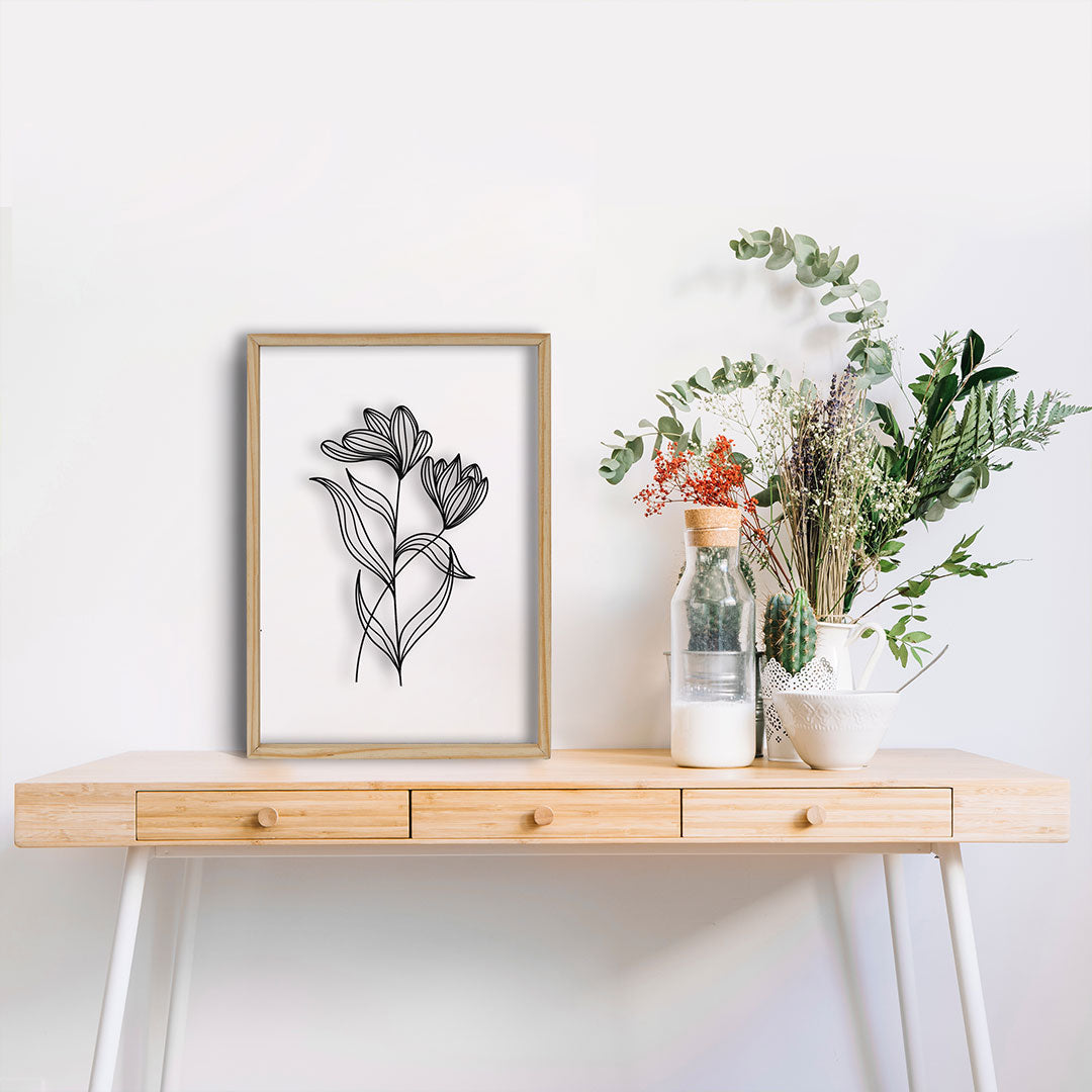 Flowers with Leaf Acrylic Frame