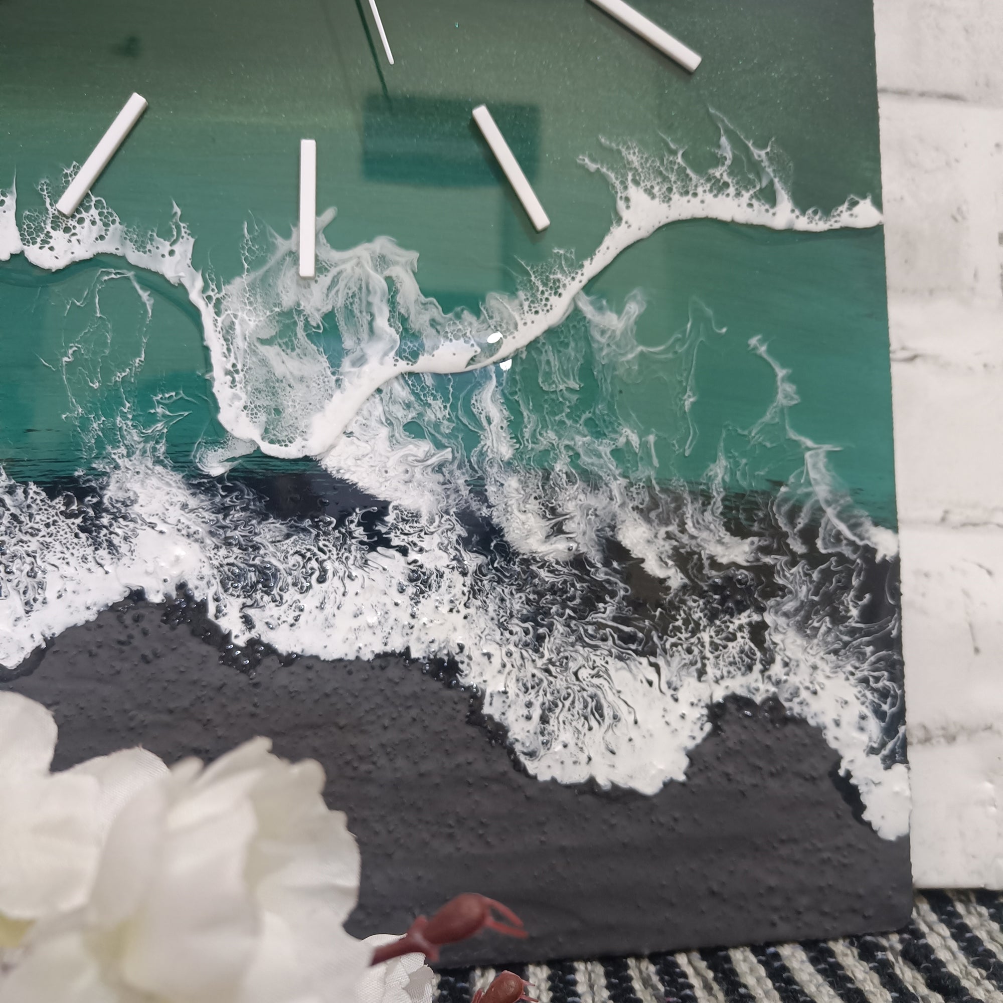 Multi Waves Epoxy Resin Wall Clock