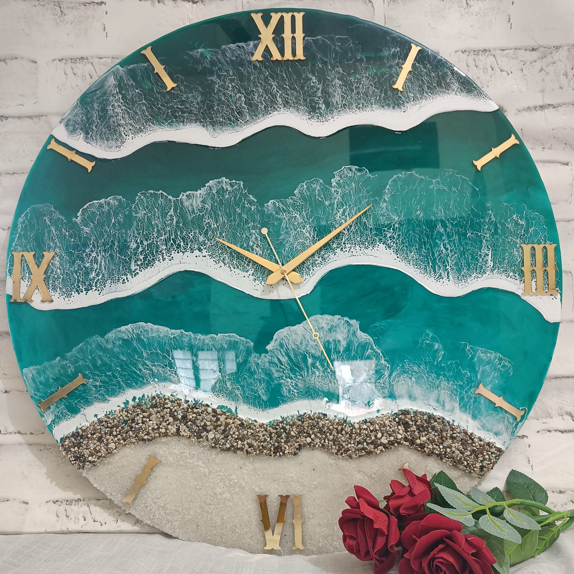 Multi Waves Epoxy Resin Wall Clock