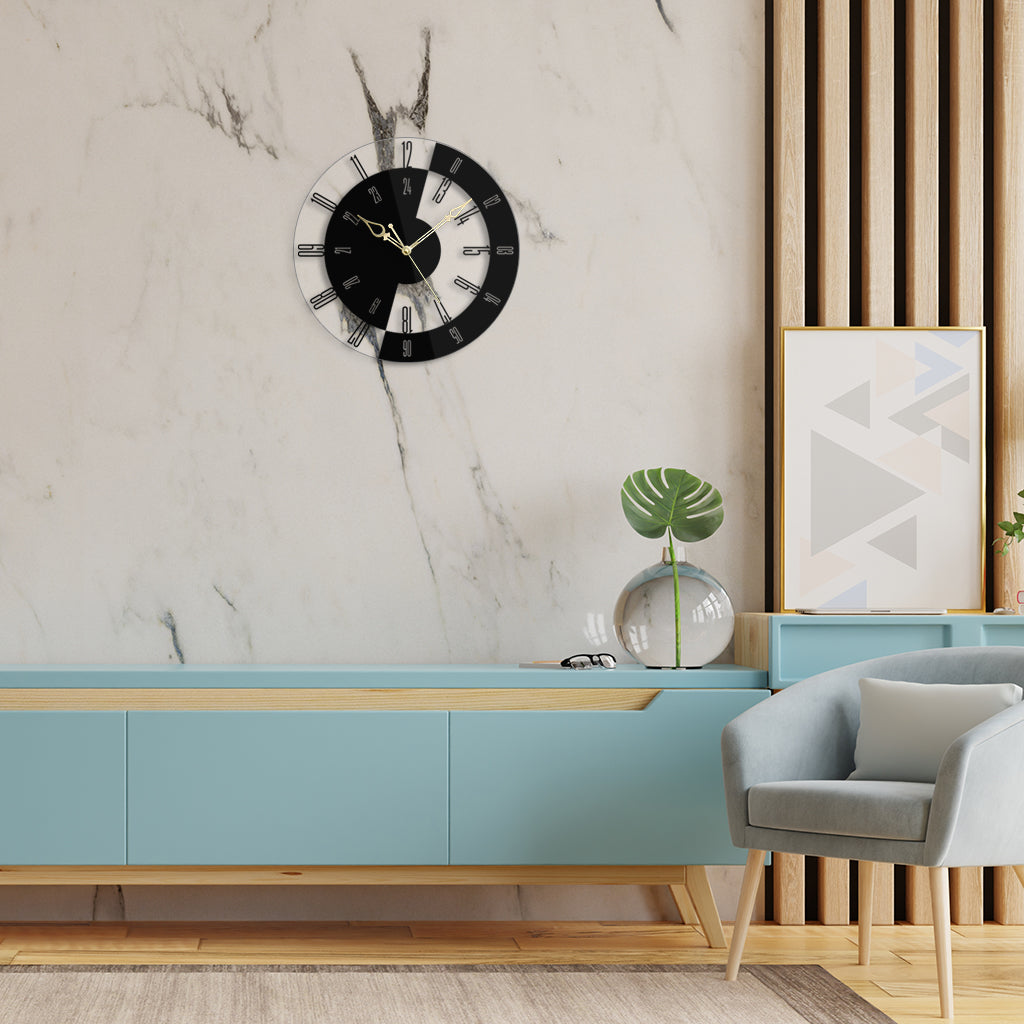 Acrylic Designer Roman Round Wall Clock