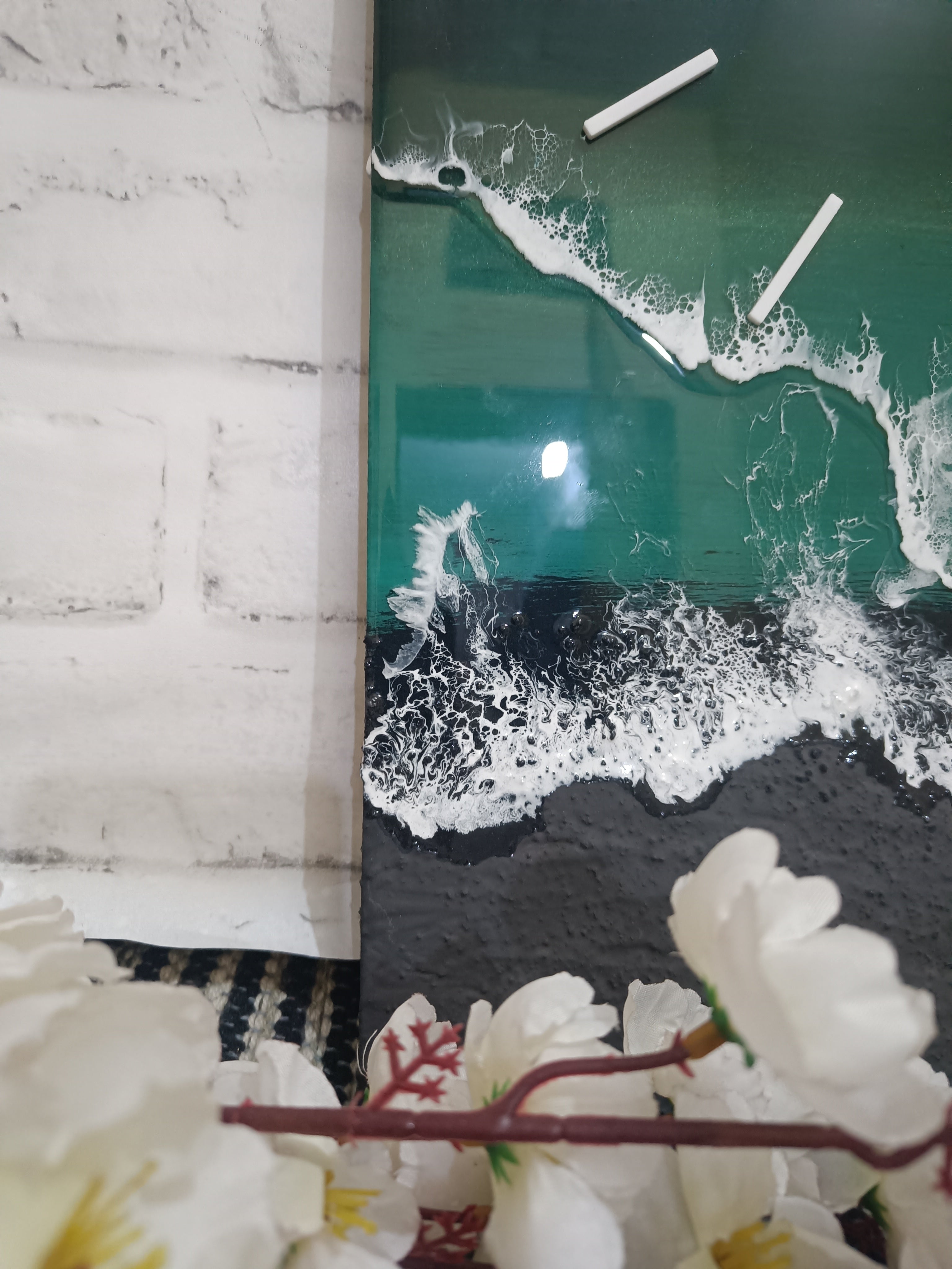 Multi Waves Epoxy Resin Wall Clock