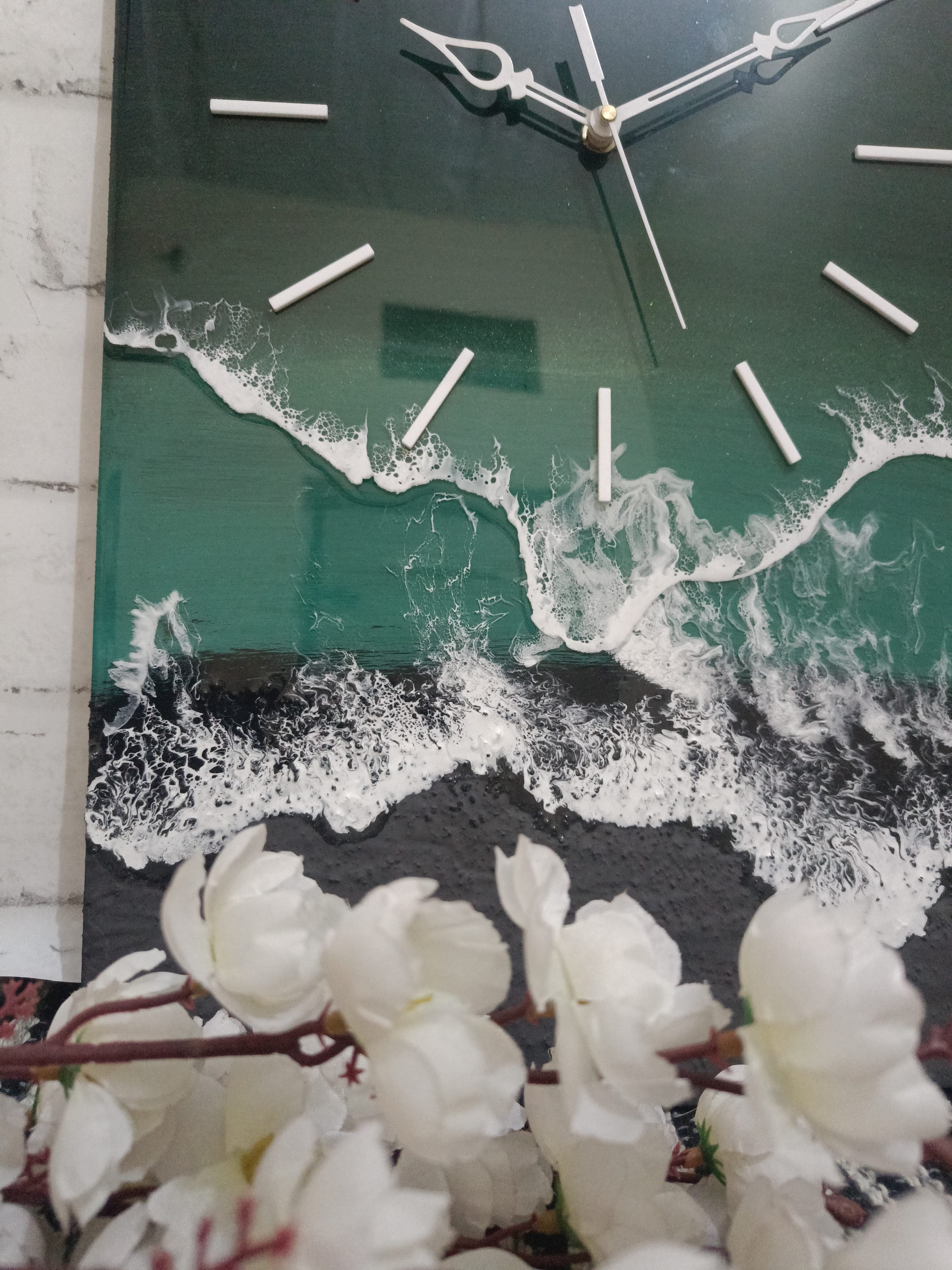 Multi Waves Epoxy Resin Wall Clock