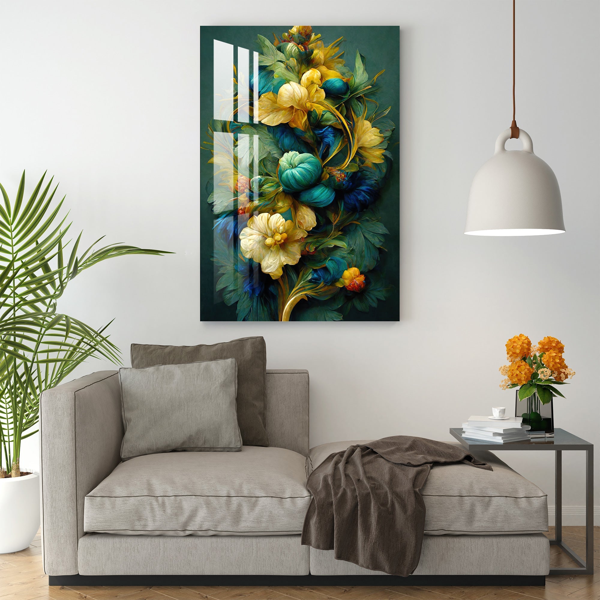 Shades of Green & Yellow Acrylic Wall Art - 23.5X16 inches / 3MM
