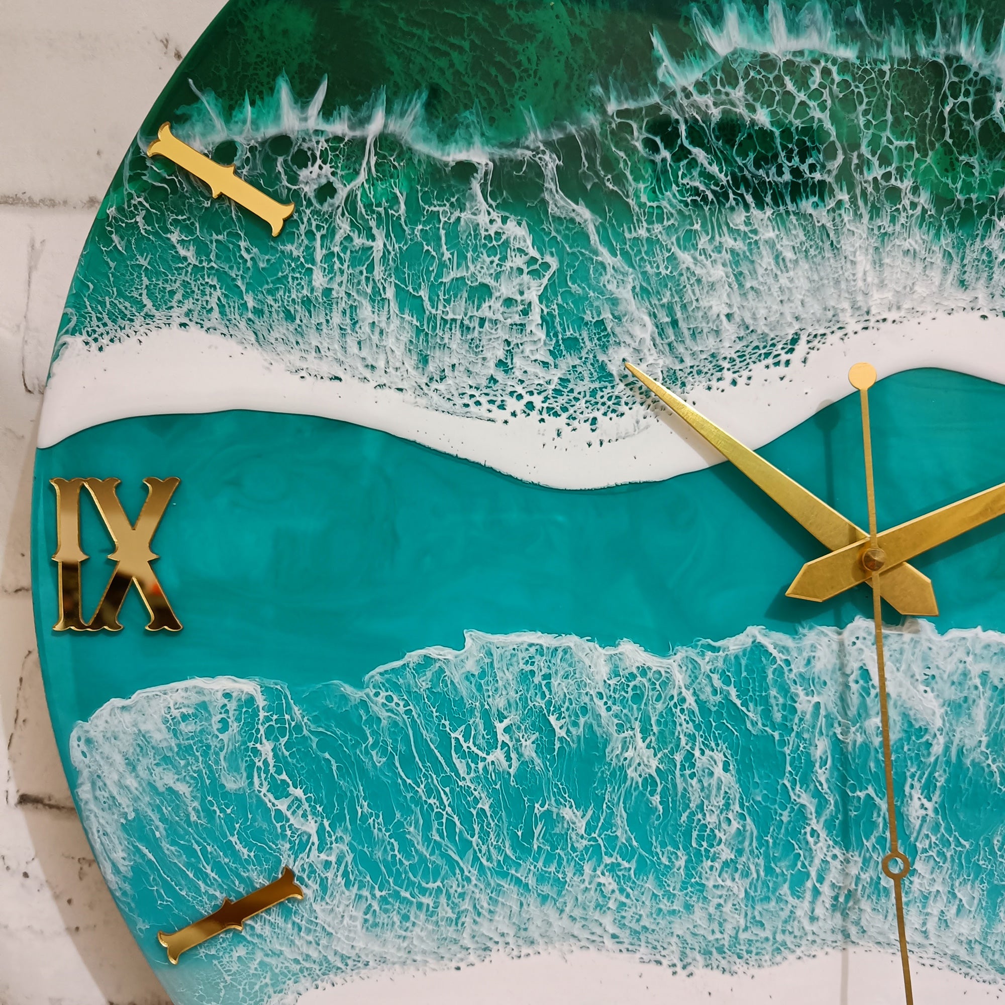 Multi Beach Epoxy Resin Wall Clock