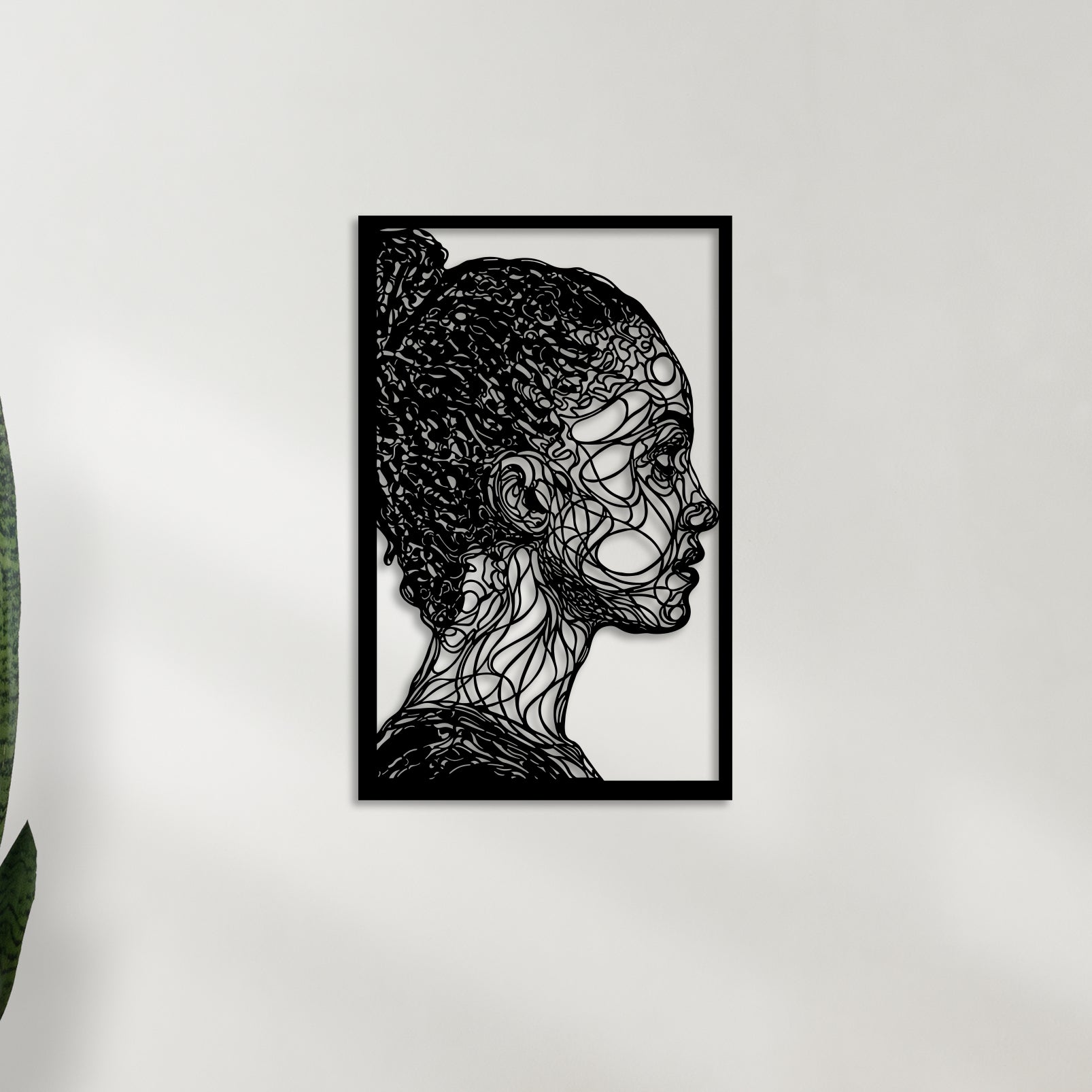 Girl Side Face Metal Wall Art