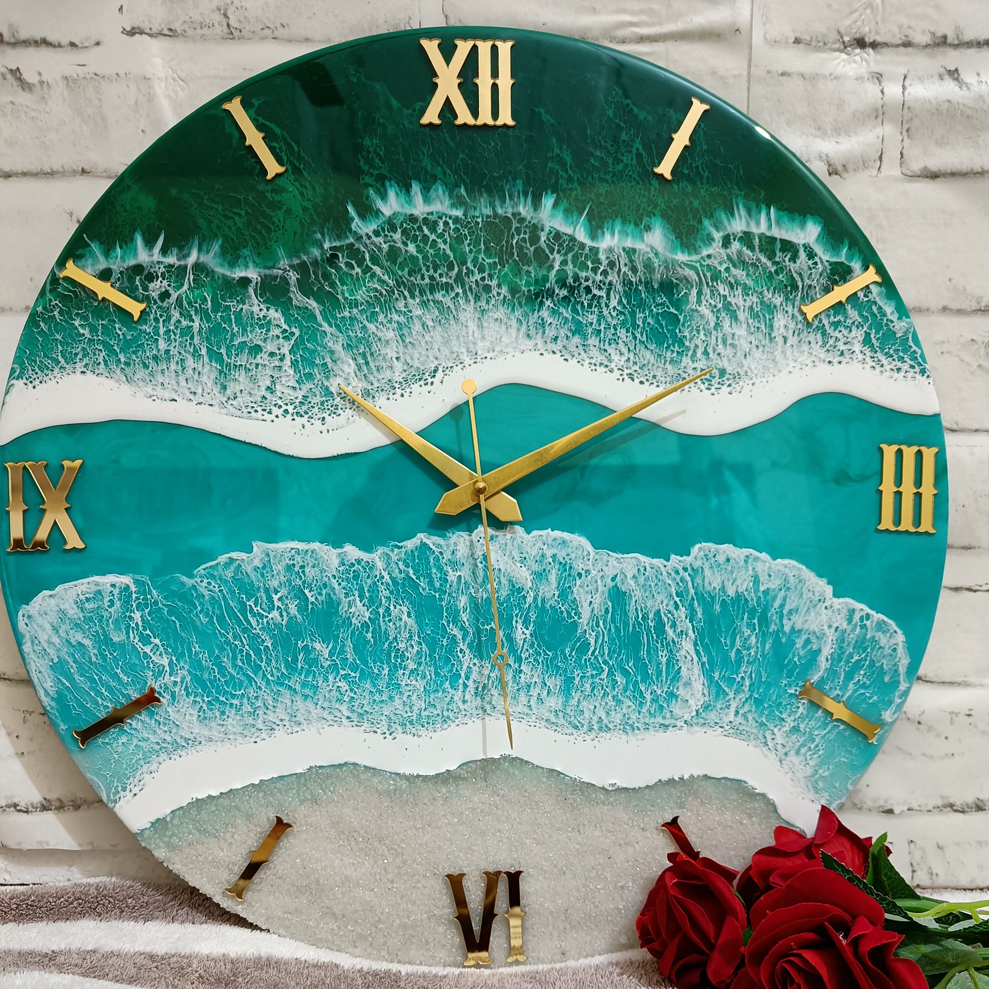 Multi Beach Epoxy Resin Wall Clock