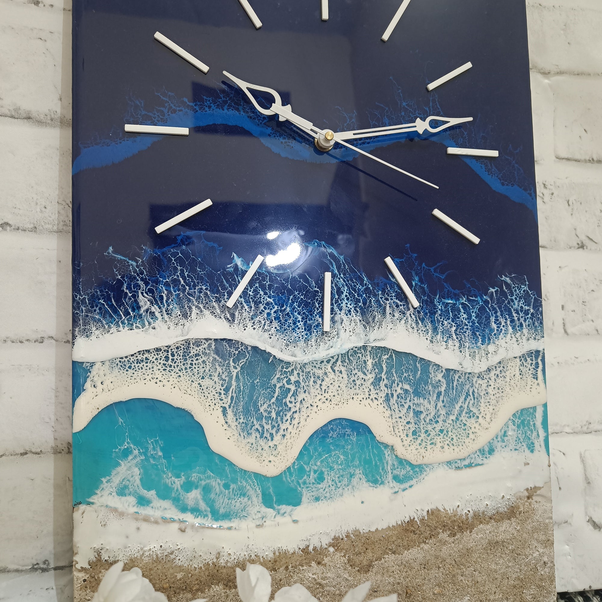 Multi Waves Epoxy Resin Wall Clock