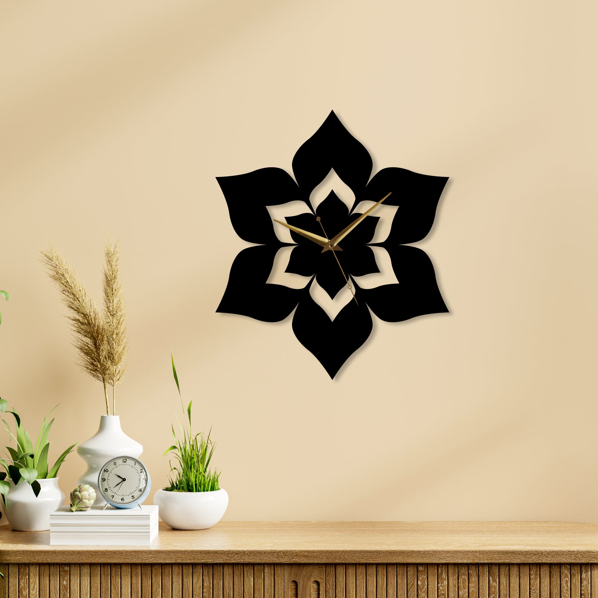 Gorgeous Flower Metal Wall Clock