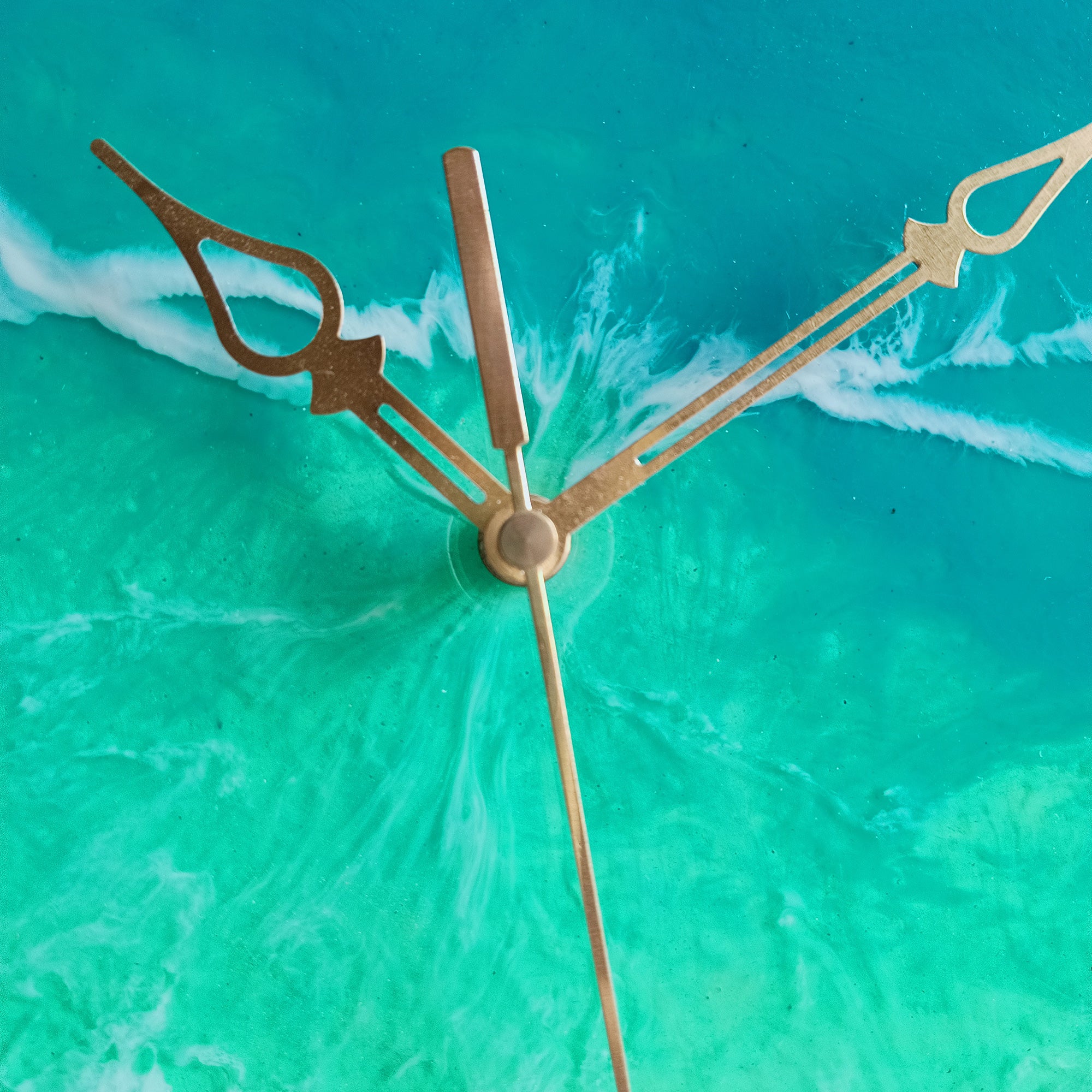 Clear White Beach Epoxy Resin Wall Clock