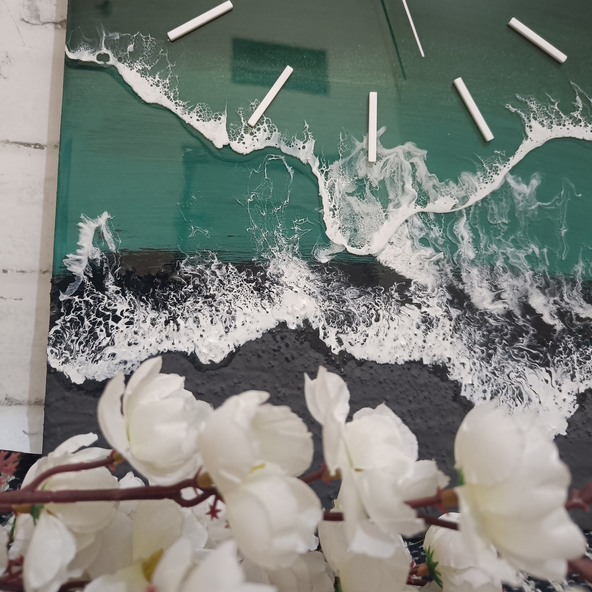 Multi Waves Epoxy Resin Wall Clock