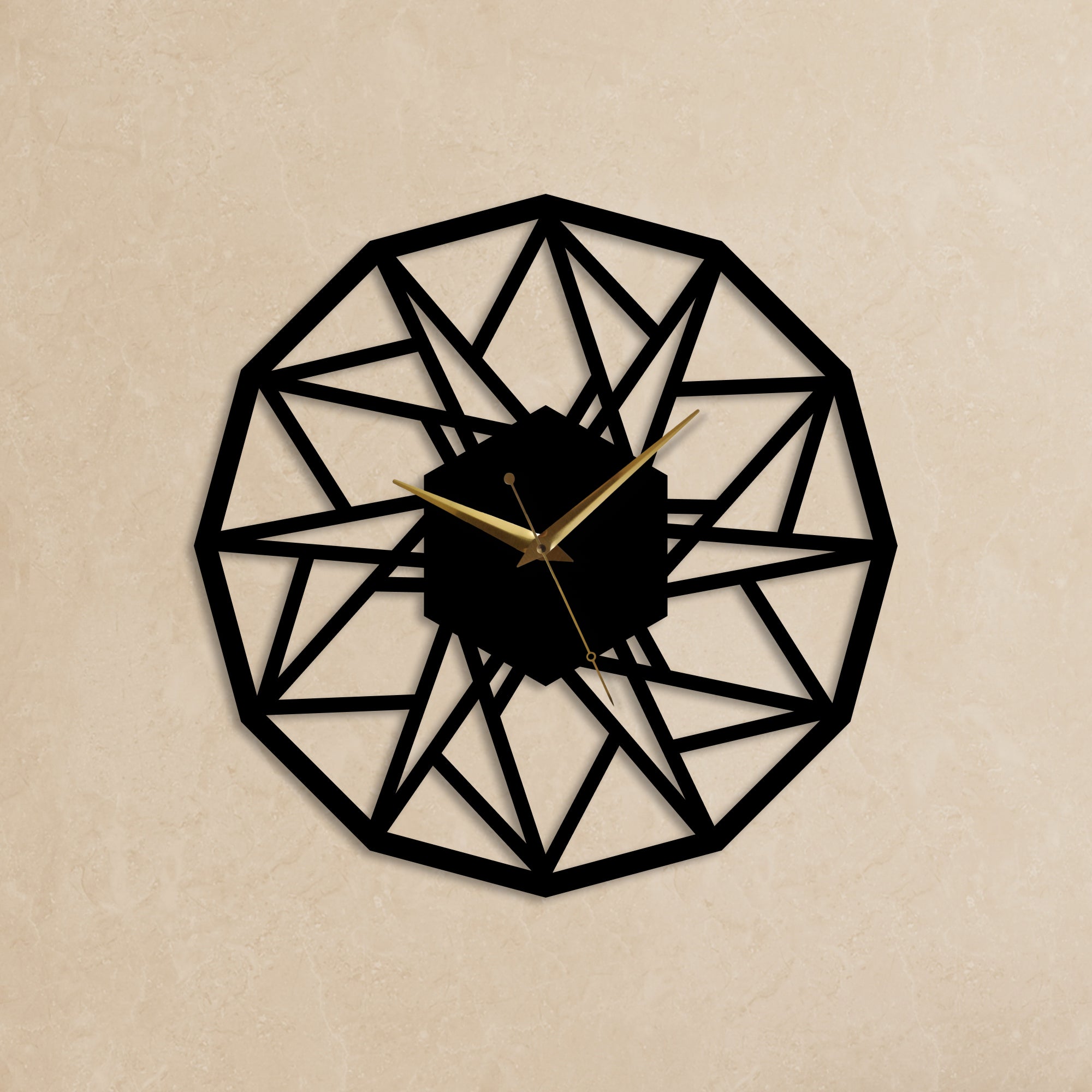 Modern Geometric Pattern Metal Wall Clock