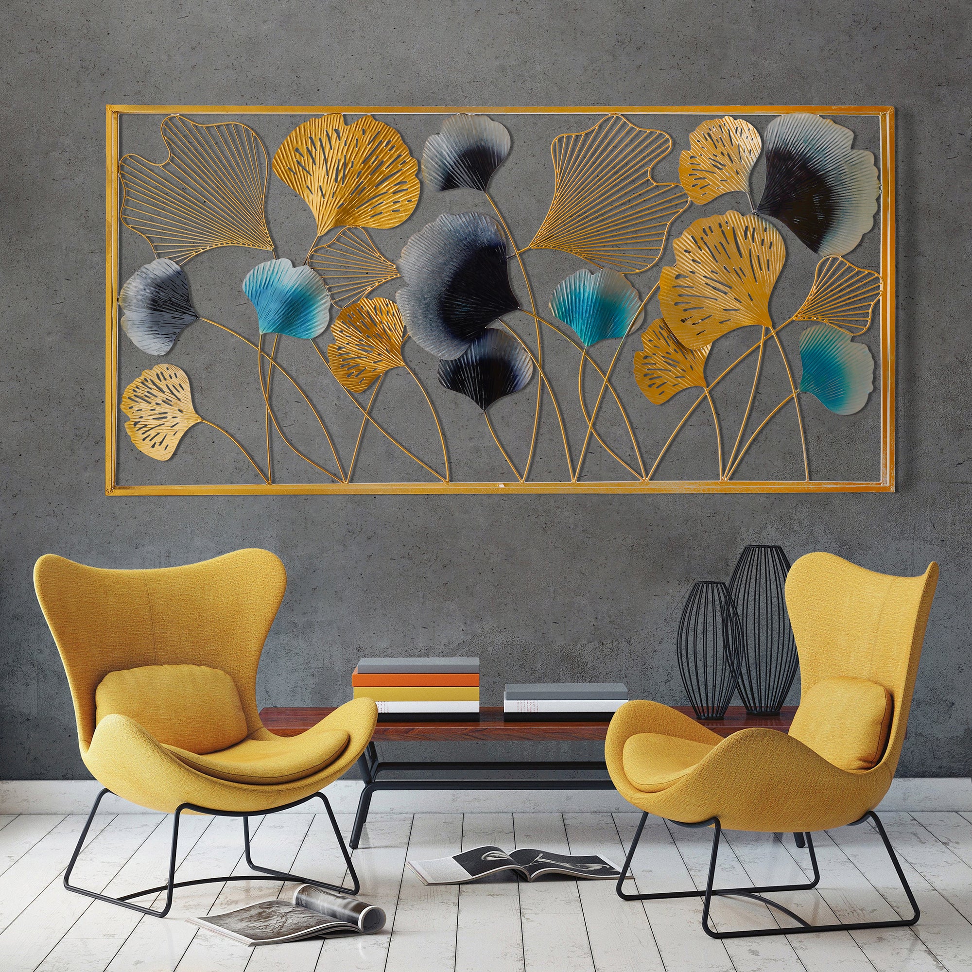 Floral Multicolored Metal Wall Art