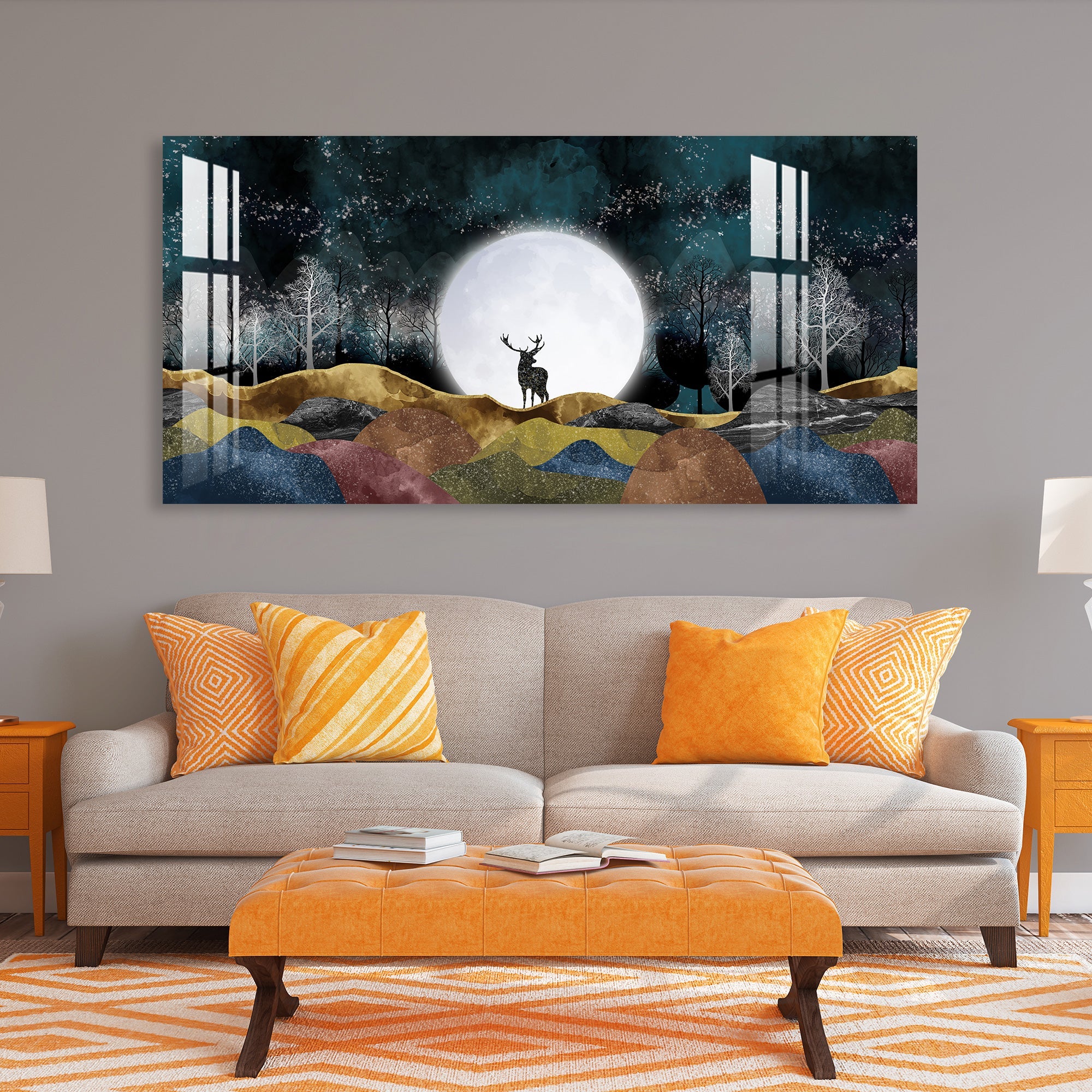 Moonlight Forest Acrylic Wall Art - 29.5X14.5 Inch / 3MM