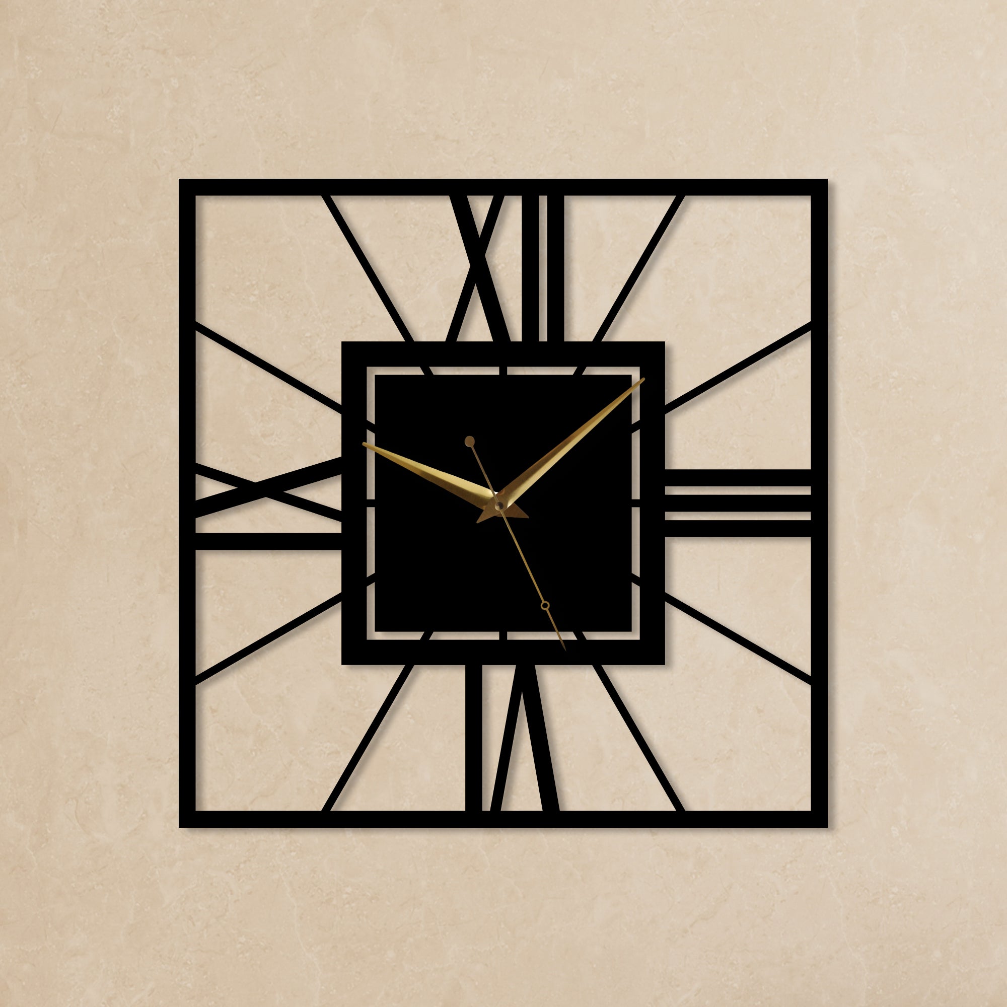 Attractive Roman Square Metal Wall Clock
