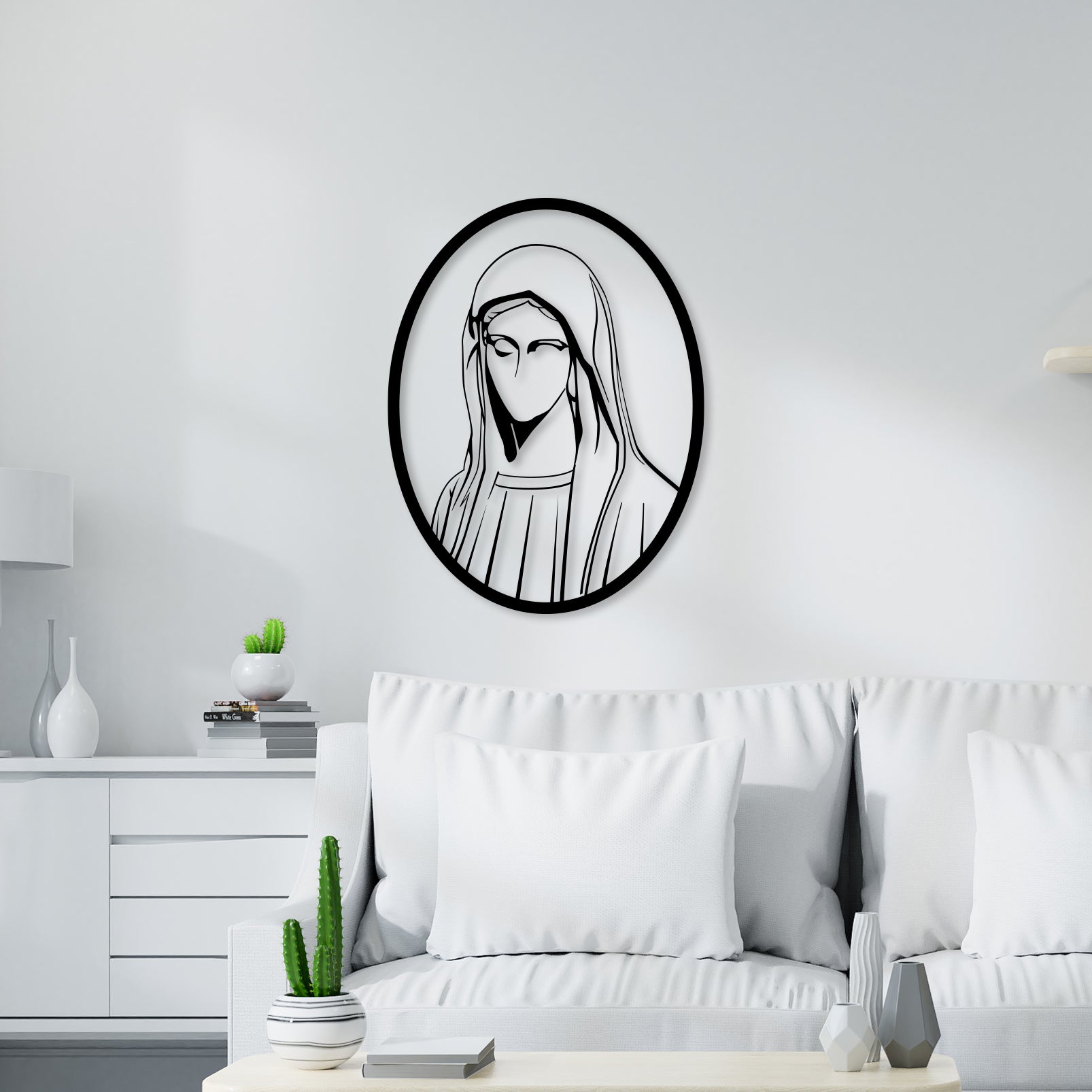 Nun Face Metal Wall Art