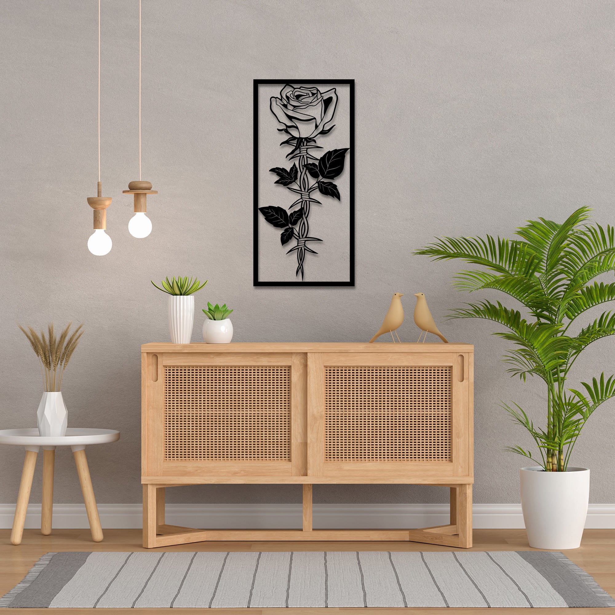 Beautiful Big Rose Metal Wall Art