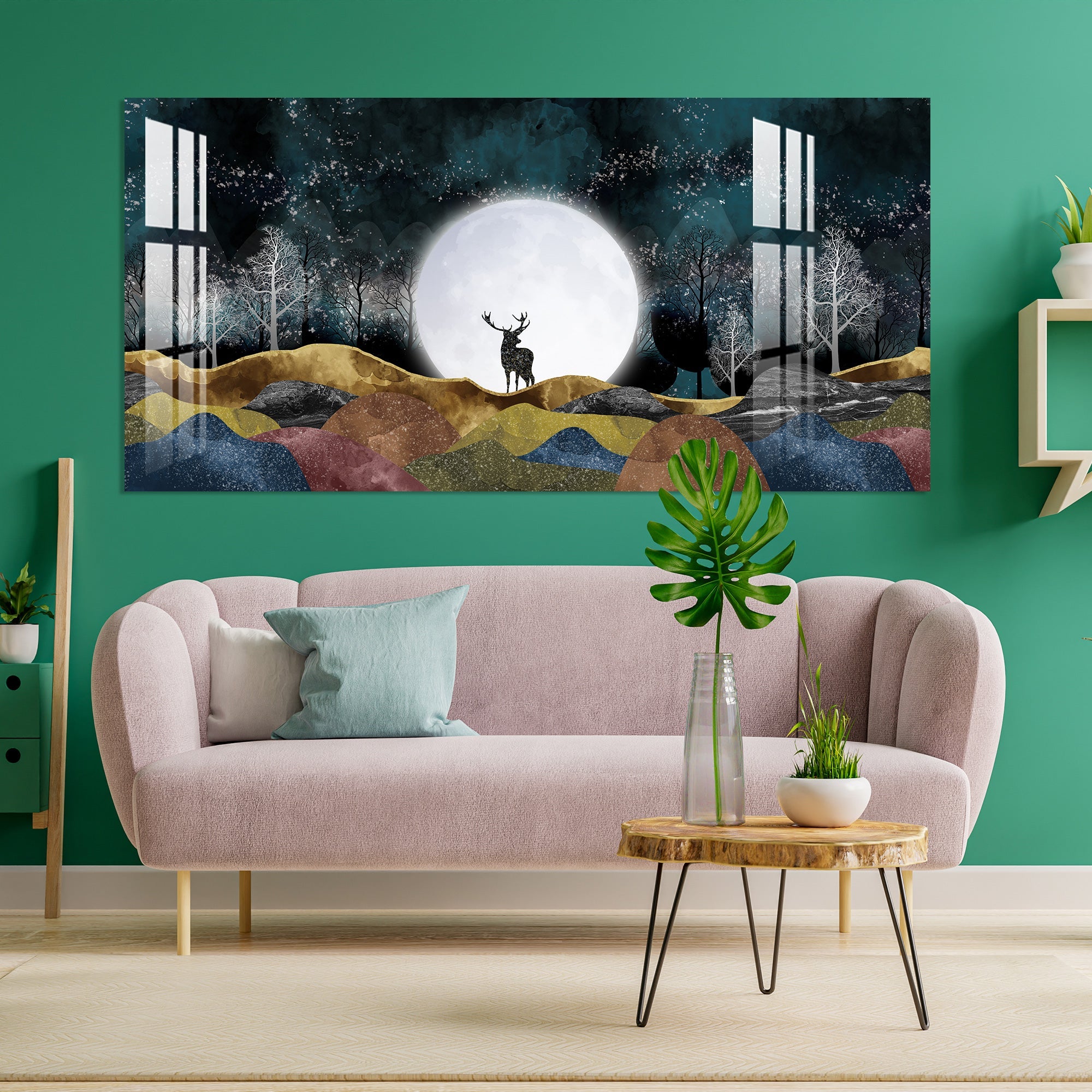 Moonlight Forest Acrylic Wall Art - 29.5X14.5 Inch / 3MM