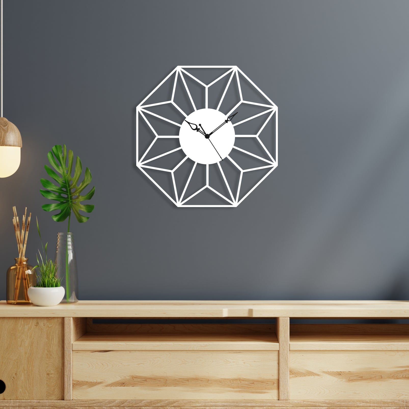 Simple Flower Design Metal Wall Clock