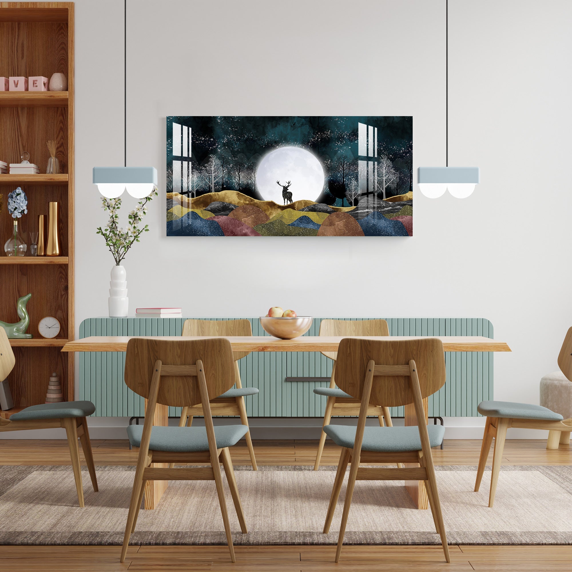 Moonlight Forest Acrylic Wall Art - 29.5X14.5 Inch / 3MM