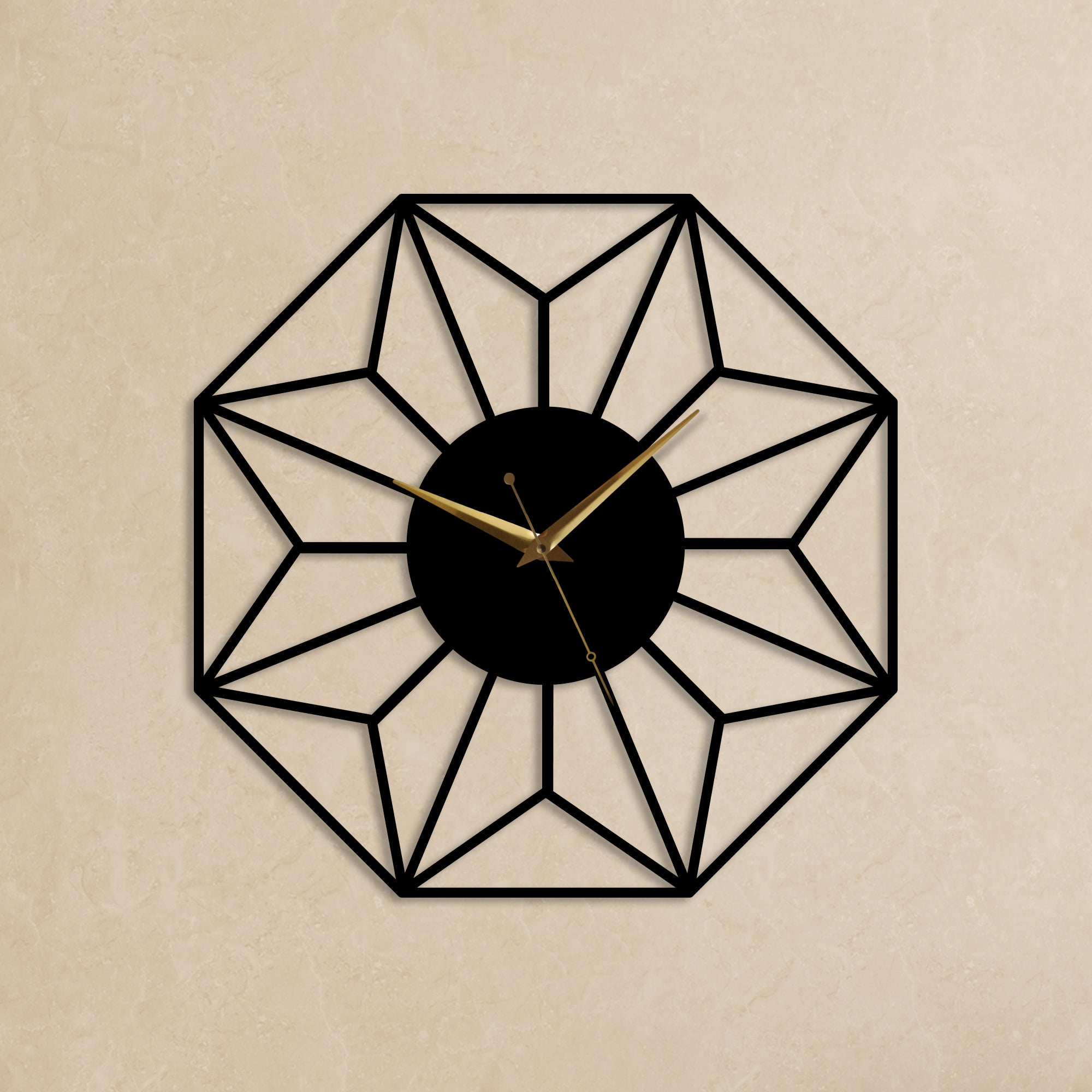 Simple Flower Design Metal Wall Clock