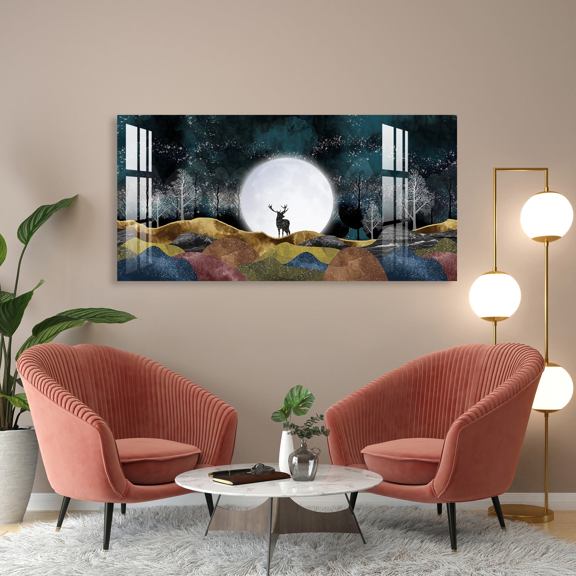 Moonlight Forest Acrylic Wall Art - 29.5X14.5 Inch / 3MM