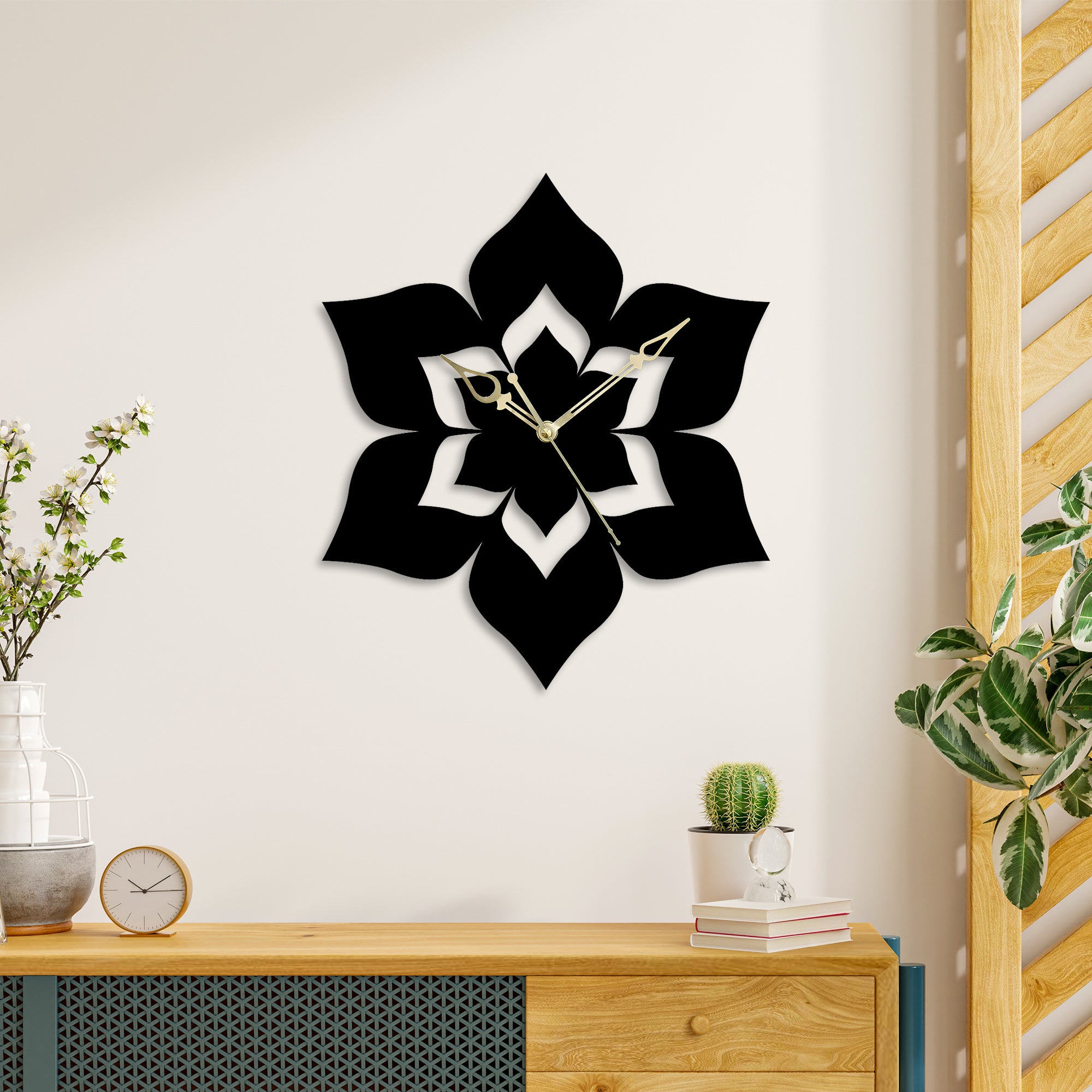 Gorgeous Flower Metal Wall Clock