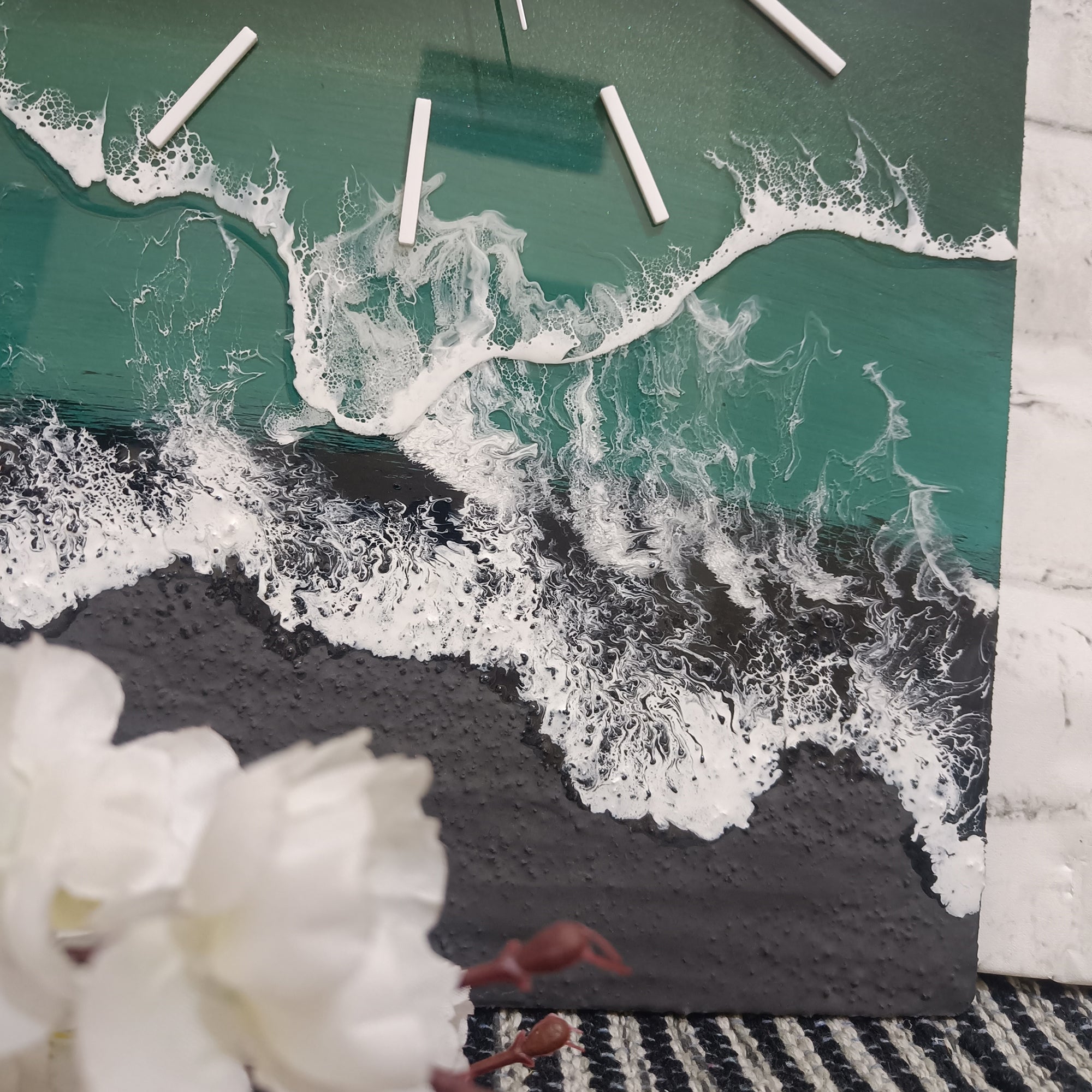 Multi Waves Epoxy Resin Wall Clock
