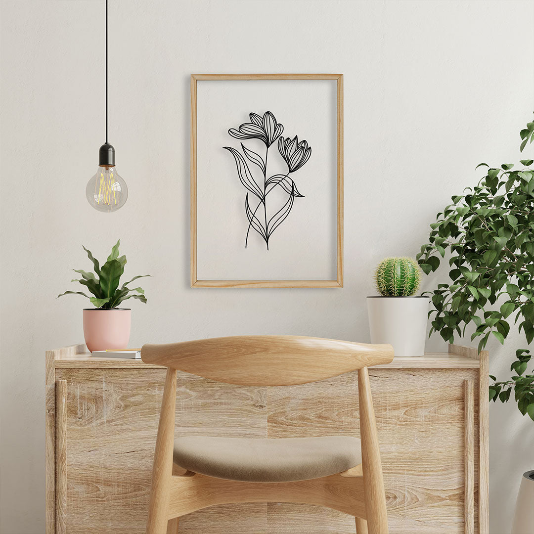 Flowers with Leaf Acrylic Frame