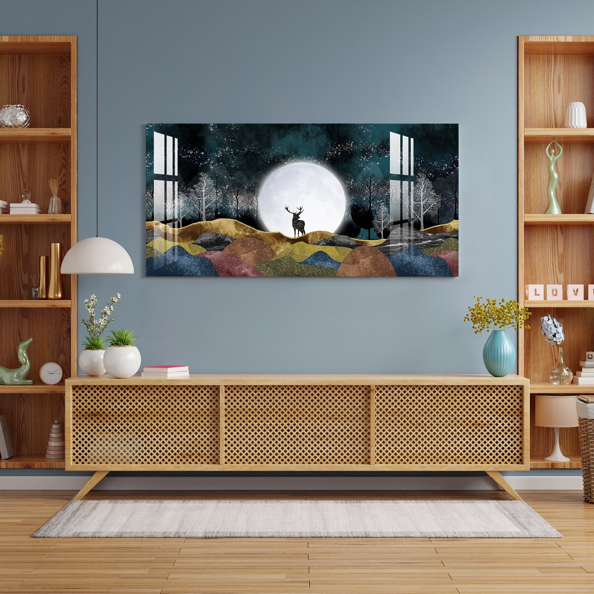 Moonlight Forest Acrylic Wall Art - 29.5X14.5 Inch / 3MM