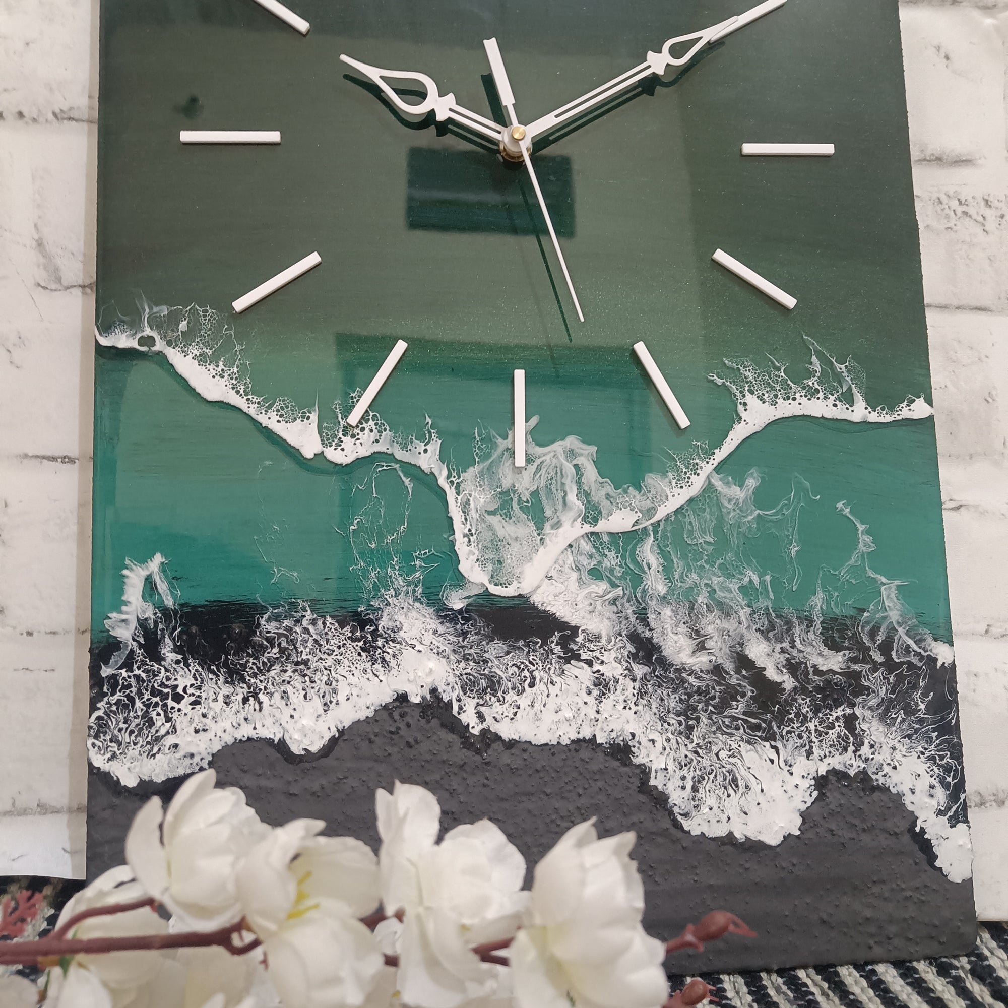 Multi Waves Epoxy Resin Wall Clock
