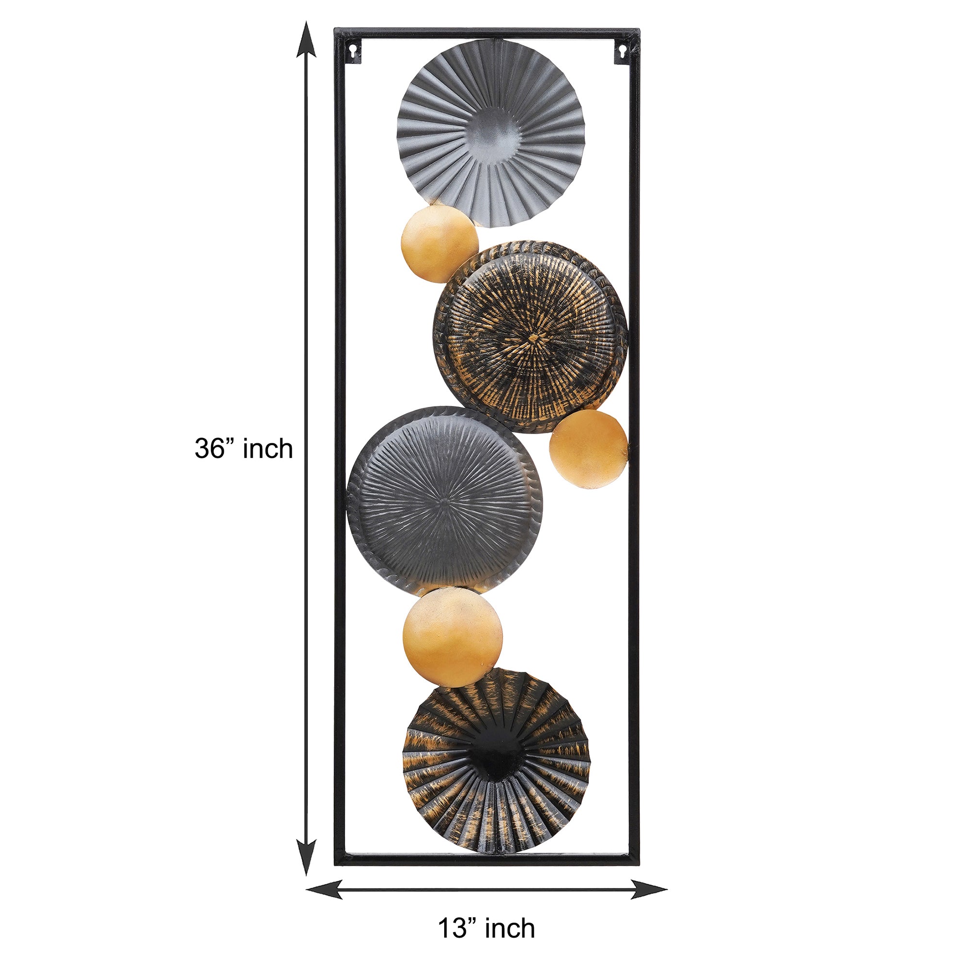 Vertical Abstract Black Metal Wall Art