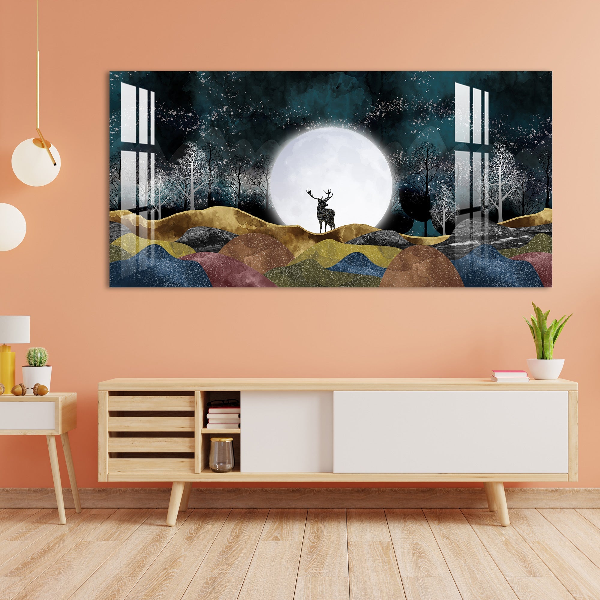 Moonlight Forest Acrylic Wall Art - 29.5X14.5 Inch / 3MM