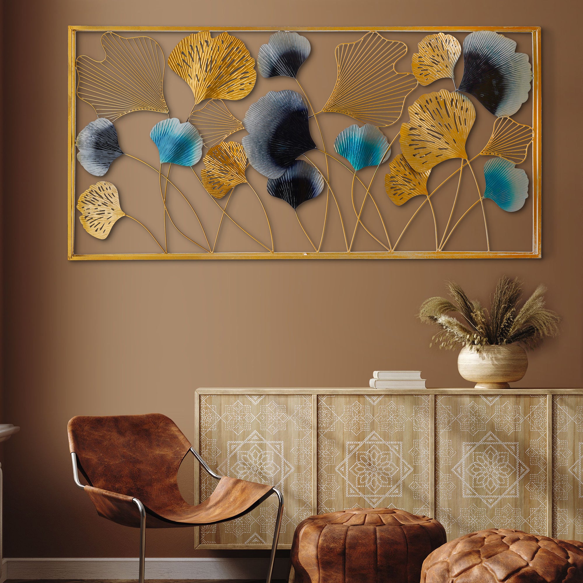 Floral Multicolored Metal Wall Art
