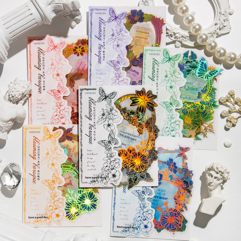 10PCS Blooming Baroque series sticker