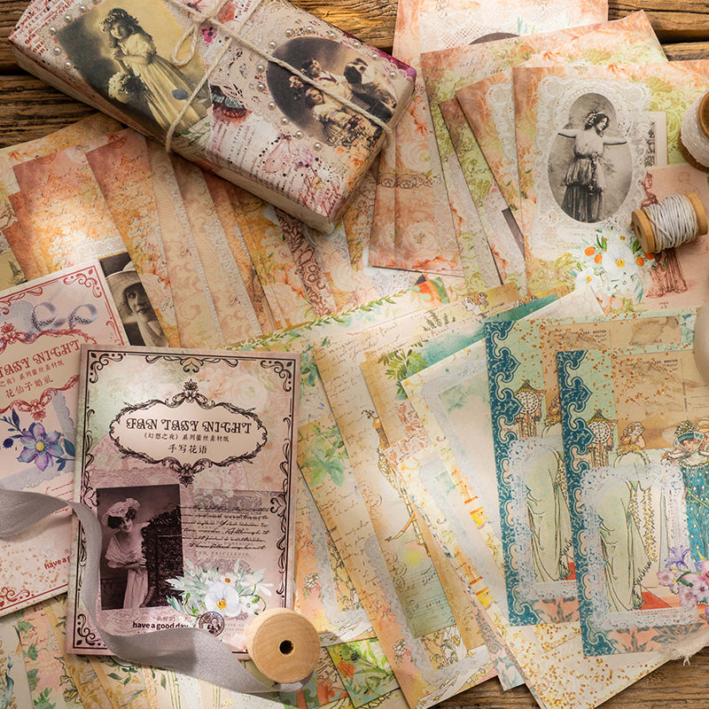 35PCS Fantasy Night series material paperhero_1