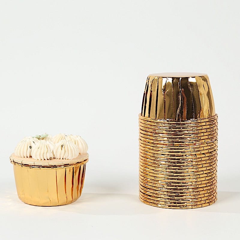 Metallic gold foil cupcake cups