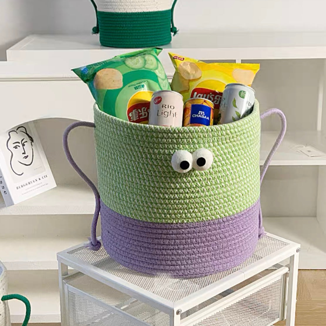 Cute Mr Eye Ball Pastel Laundry Storage Basket