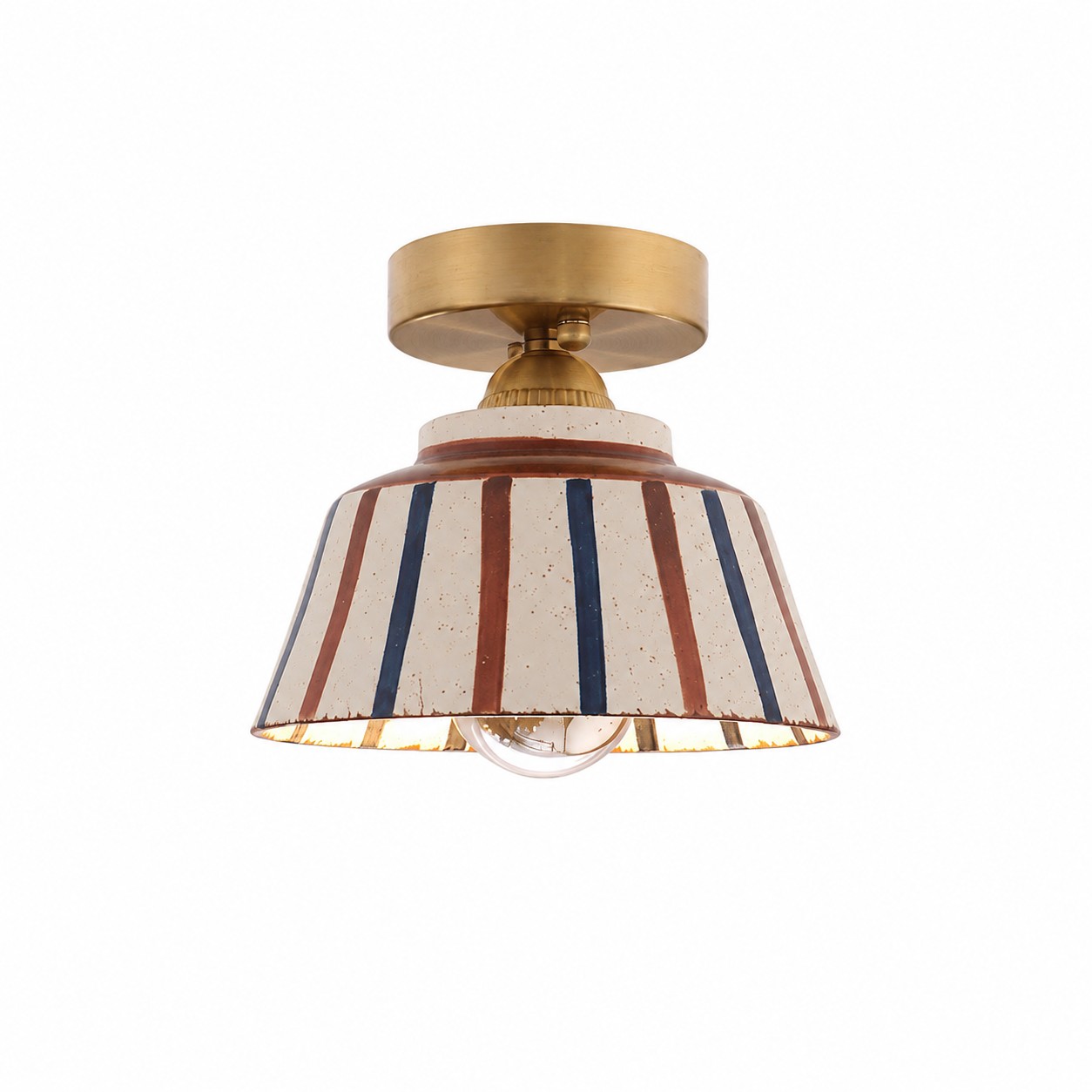 Striped ceramic shade front detail