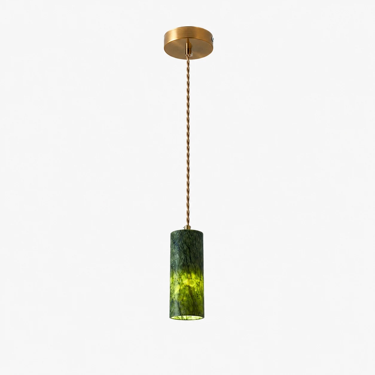 1 Head green jade pendant lamp in 2.36 inch / 6 cm size
