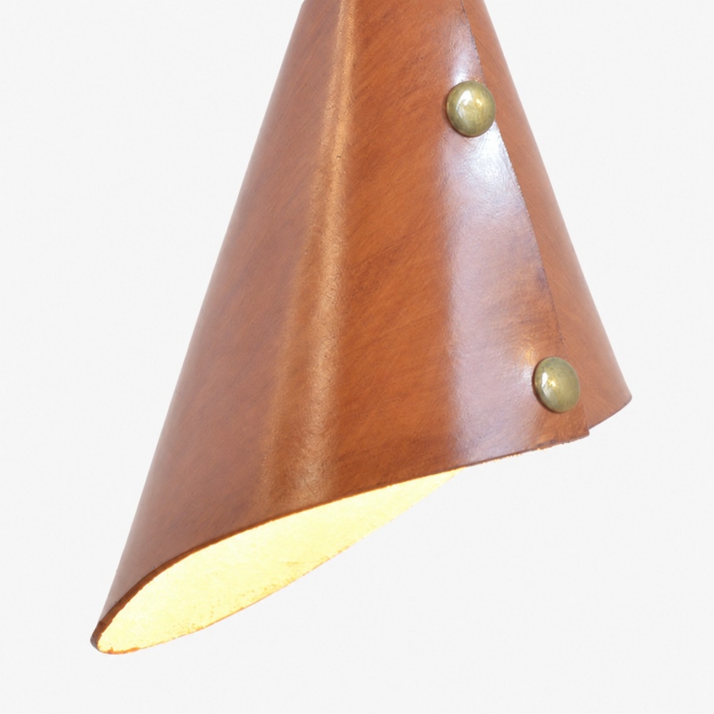 Red leather cone shade detail