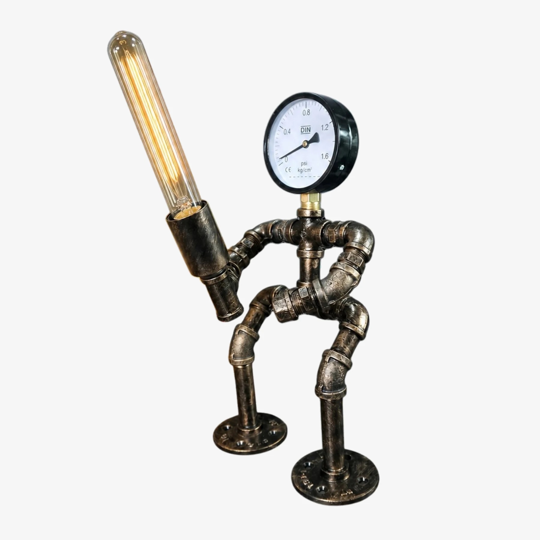 Das Style retro industrial pipe table lamp