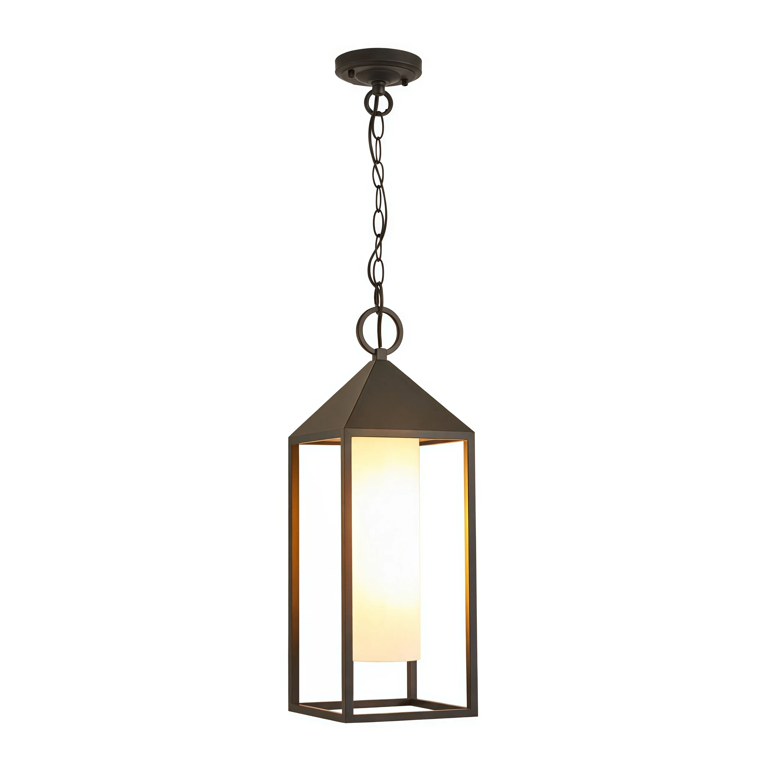 Allora outdoor pendant black frame and white glass SKU image