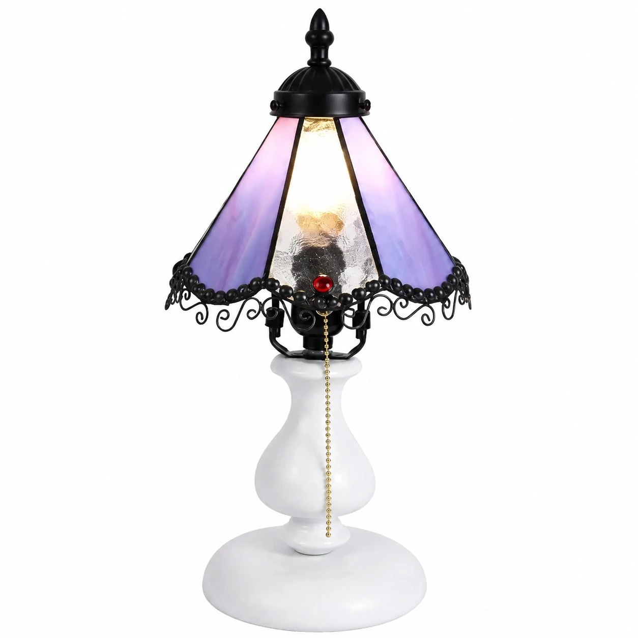 Gradient Purple vintage stained glass table lamp