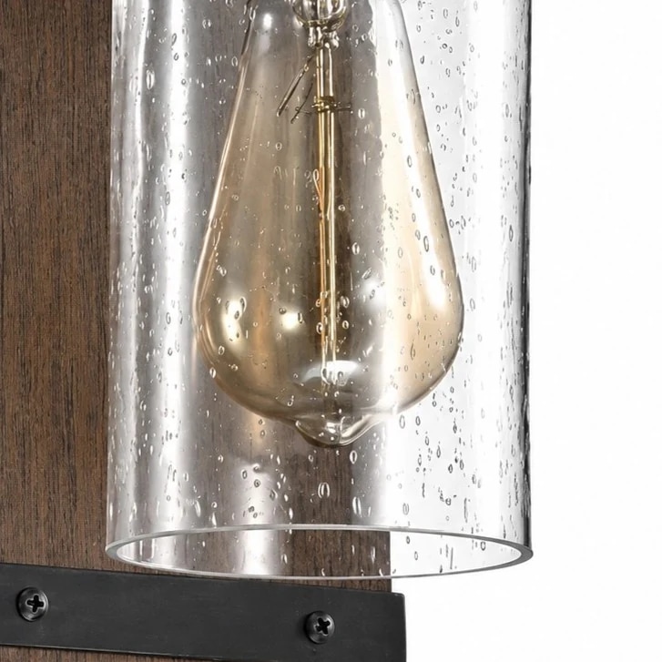 Close detail of seeded clear glass texture
