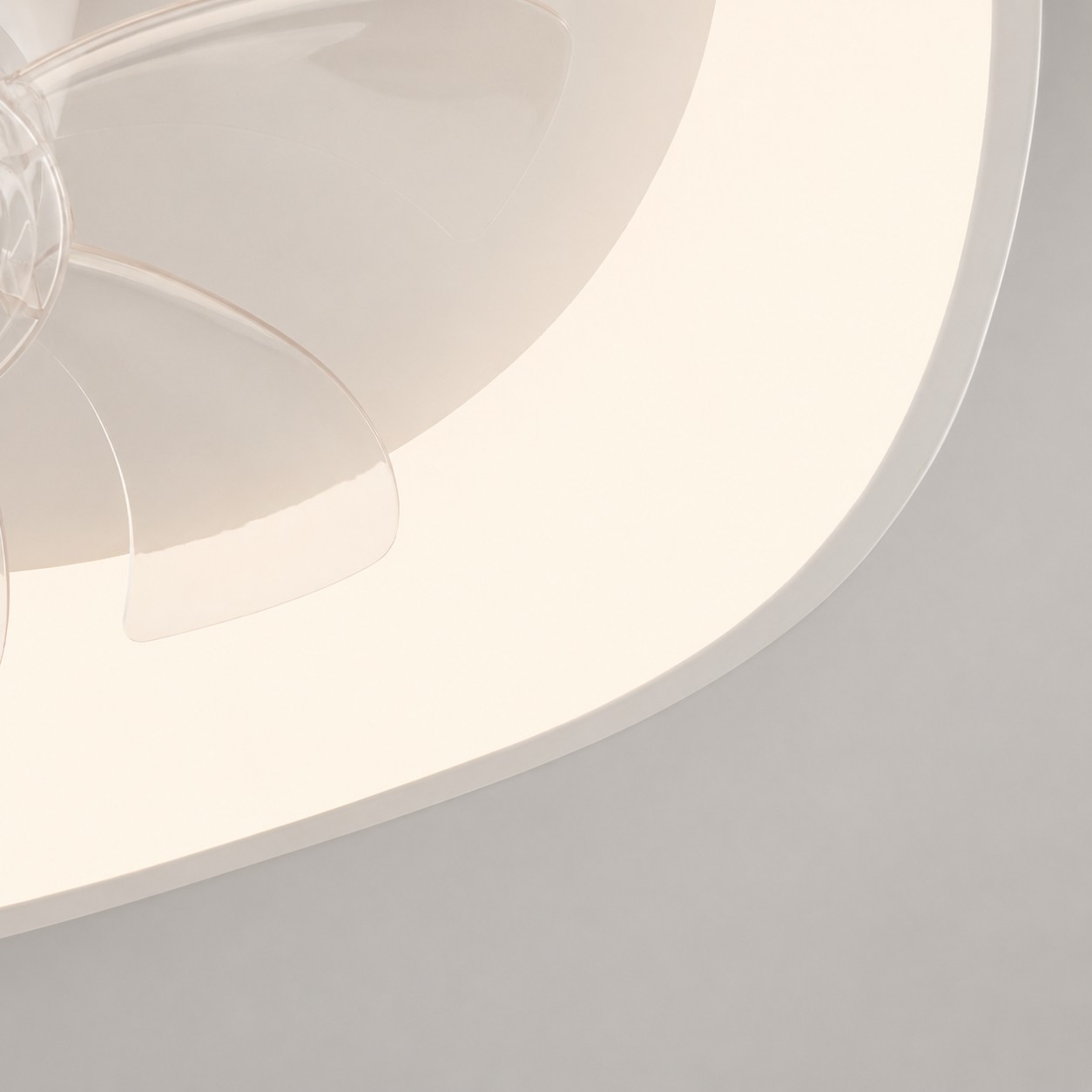 Wave-shaped acrylic diffuser edge detail