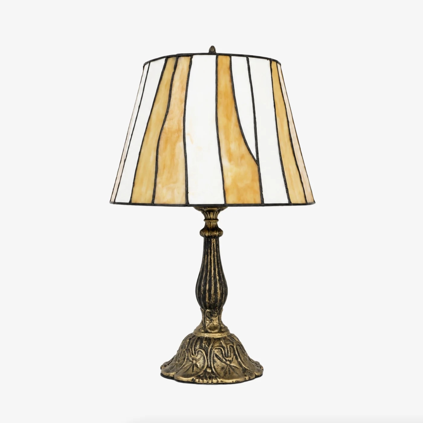 Classic column-base 12 inch Tiffany-style table lamp
