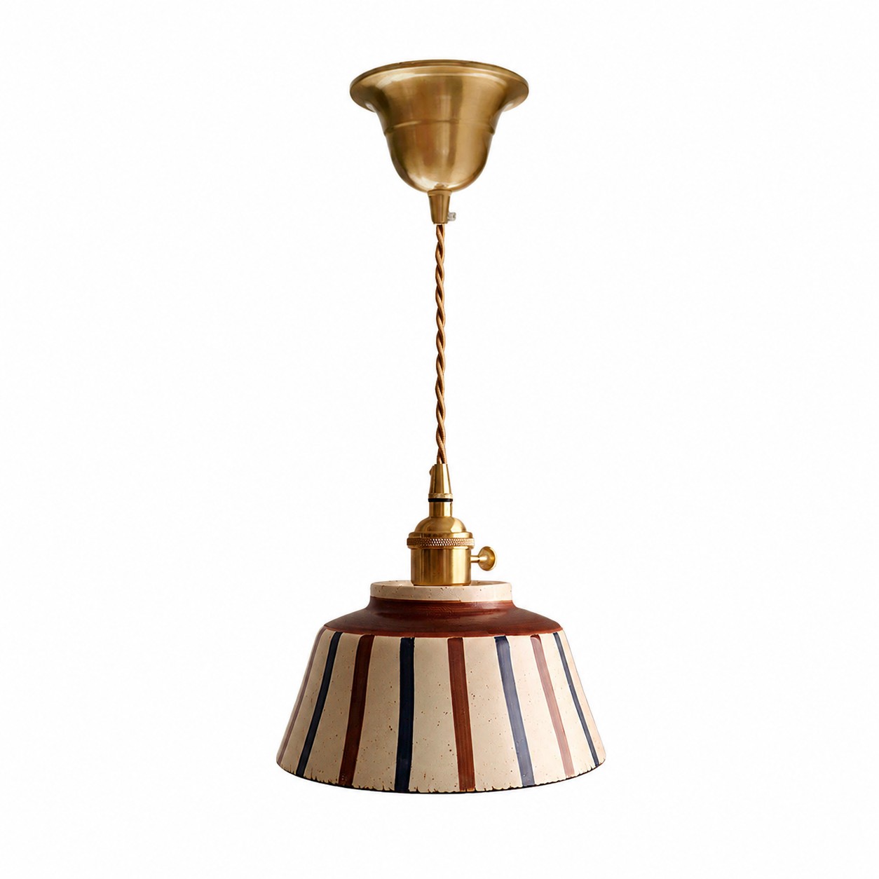 Pendant striped ceramic option on white background